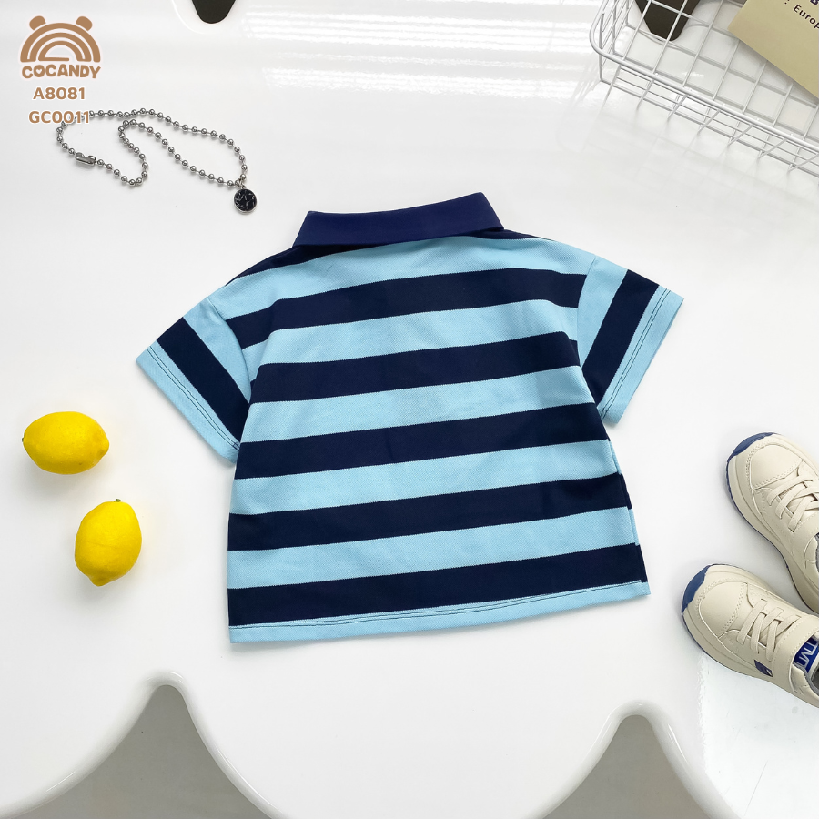 Áo cộc polo kẻ XANH THAN phối xanh dương nhạt_thumbnail_3
