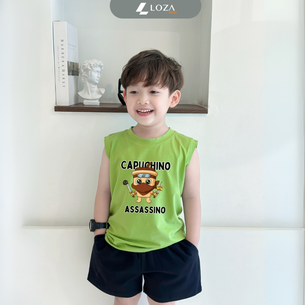 Bộ ba lỗ bé trai in hình 'Brainrot Capuchino Assassino' - Loza Kids BL401