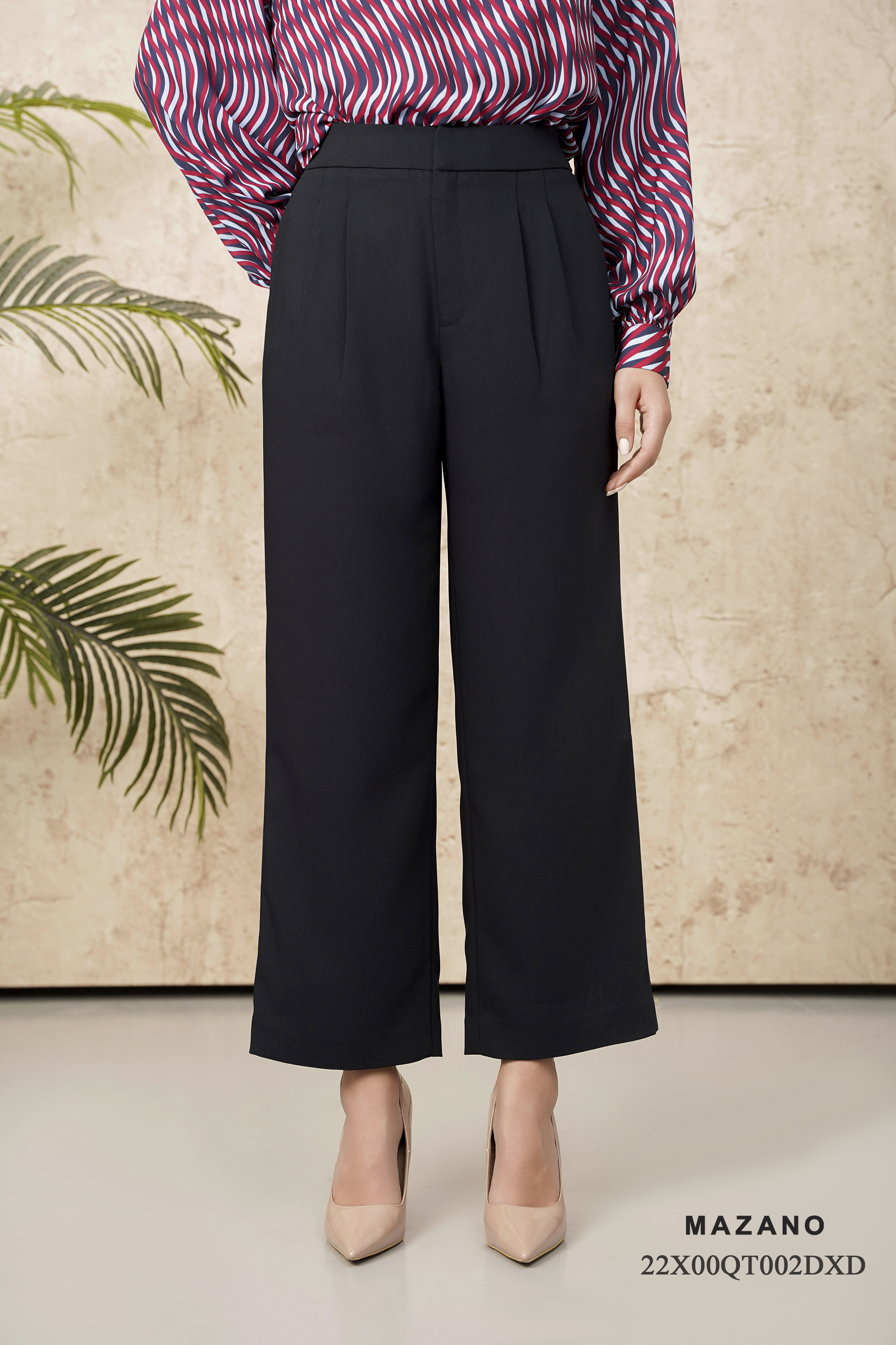 Quần Suông cạp tiêu chuẩn vải Tuytxi dày màu đen_thumbnail_0