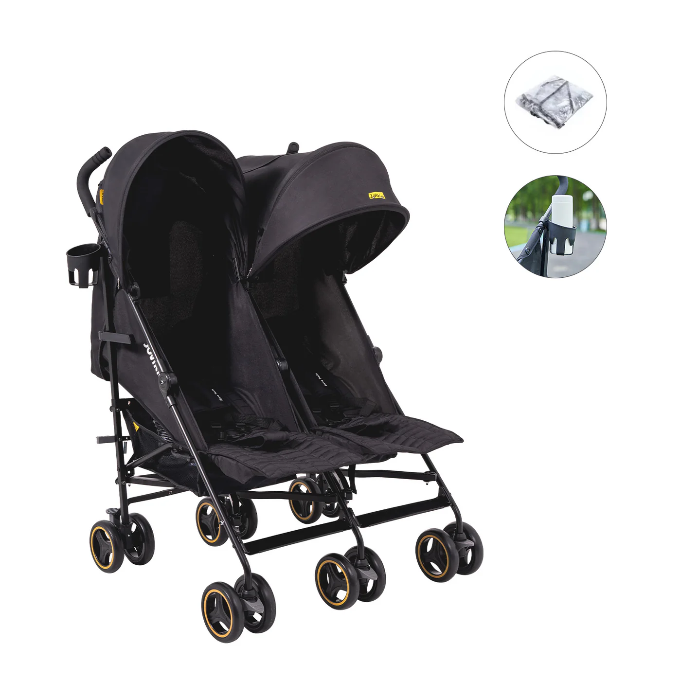 Xe đẩy Ezra - Đôi Jovikids cho bé 0-3 tuổi (màu đen) [NHẬP CODE 