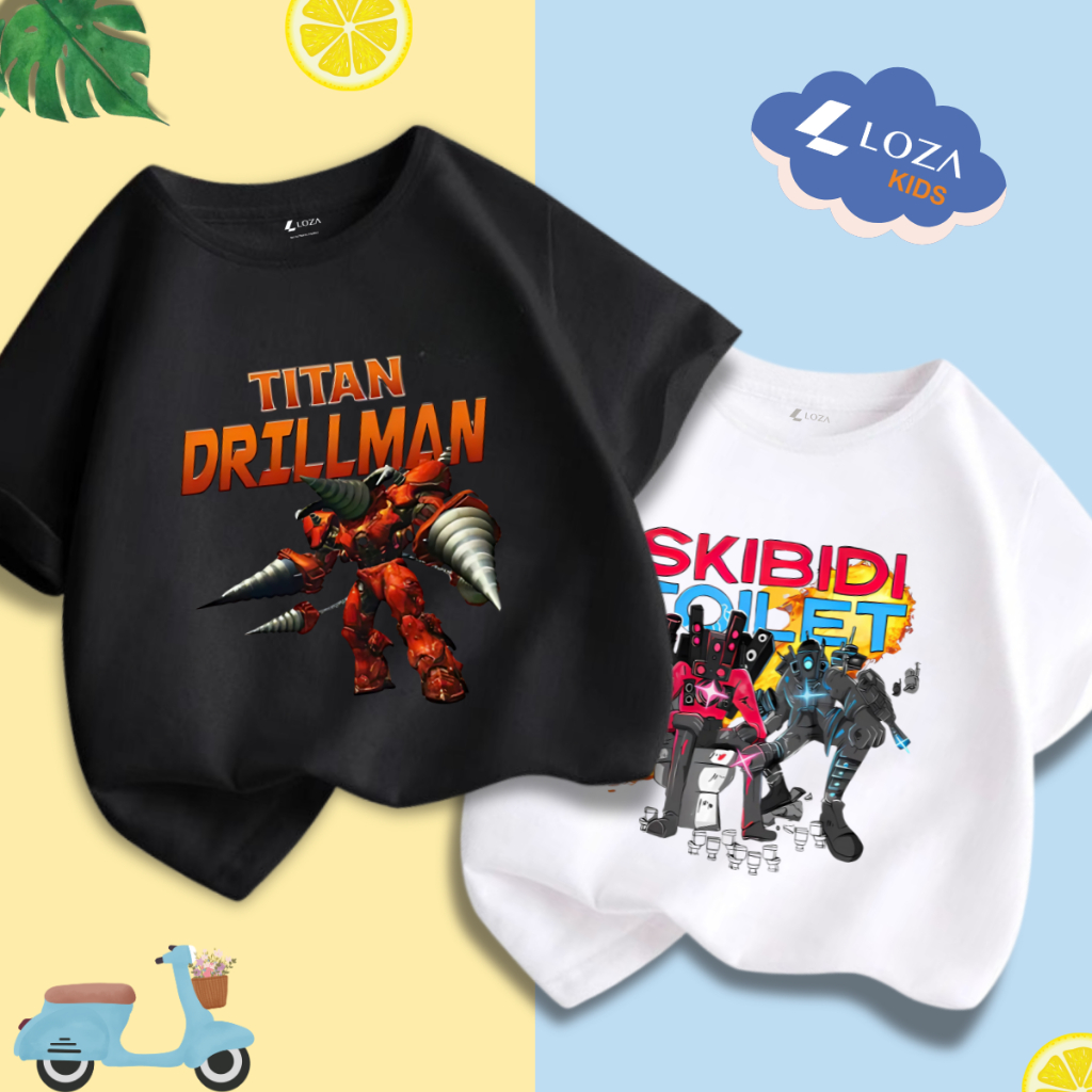 Áo Thun bé trai in hình 'Skibidi Toilet - Clock Man - Cameraman Bossman - Loza Kids CA008_thumbnail_2