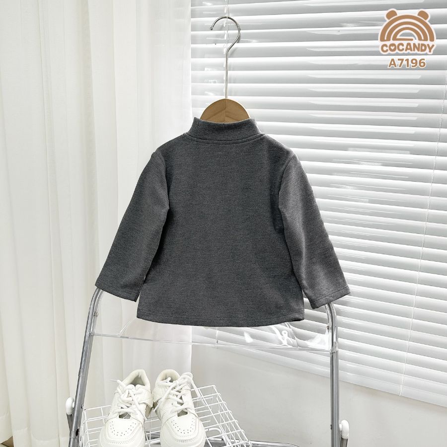 Áo dài Warmish GHI ĐẬM trơn cổ 3 phân_thumbnail_1