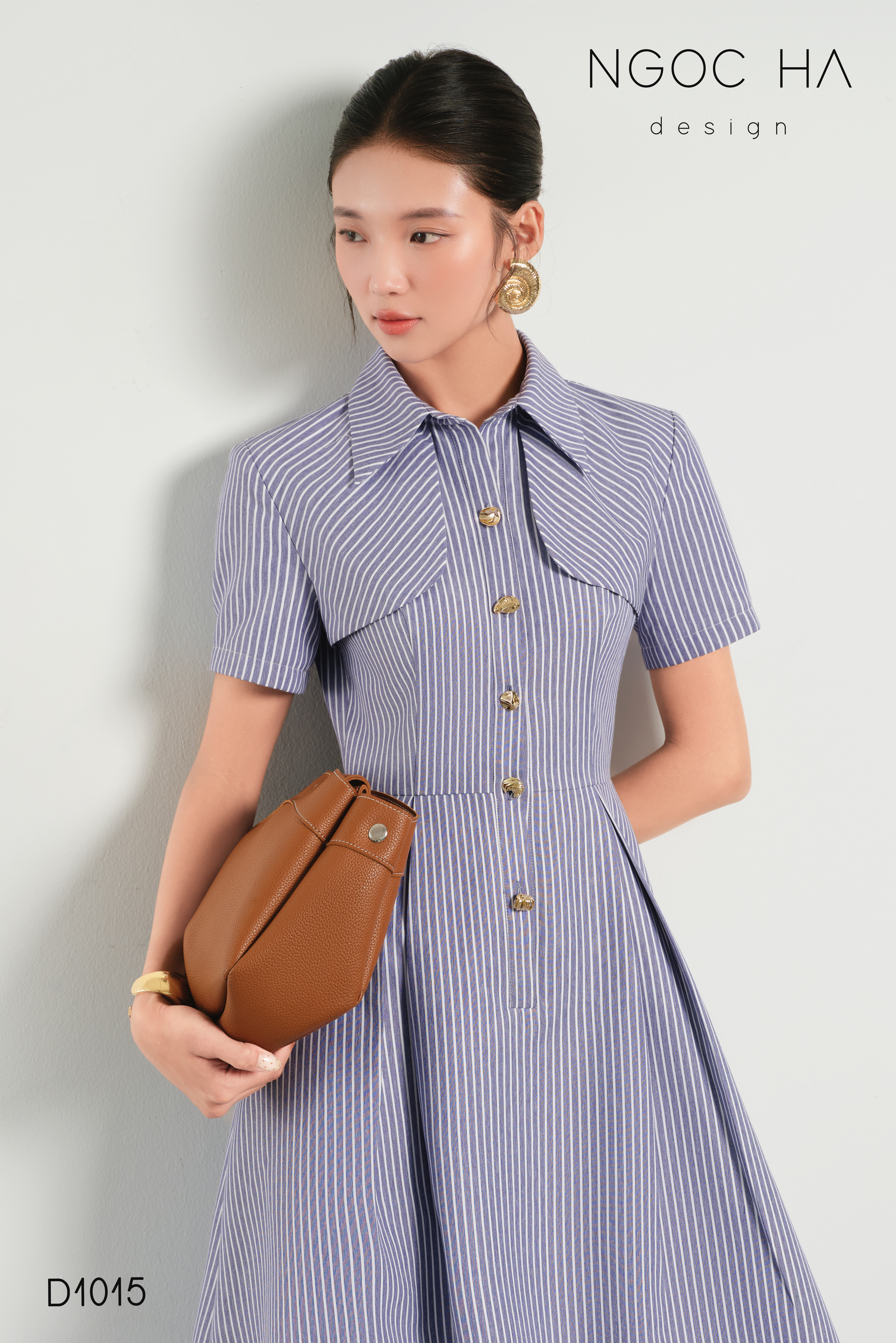 July Dress_ Đầm Sơ Mi Kẻ Sọc Xanh D1015_thumbnail_3