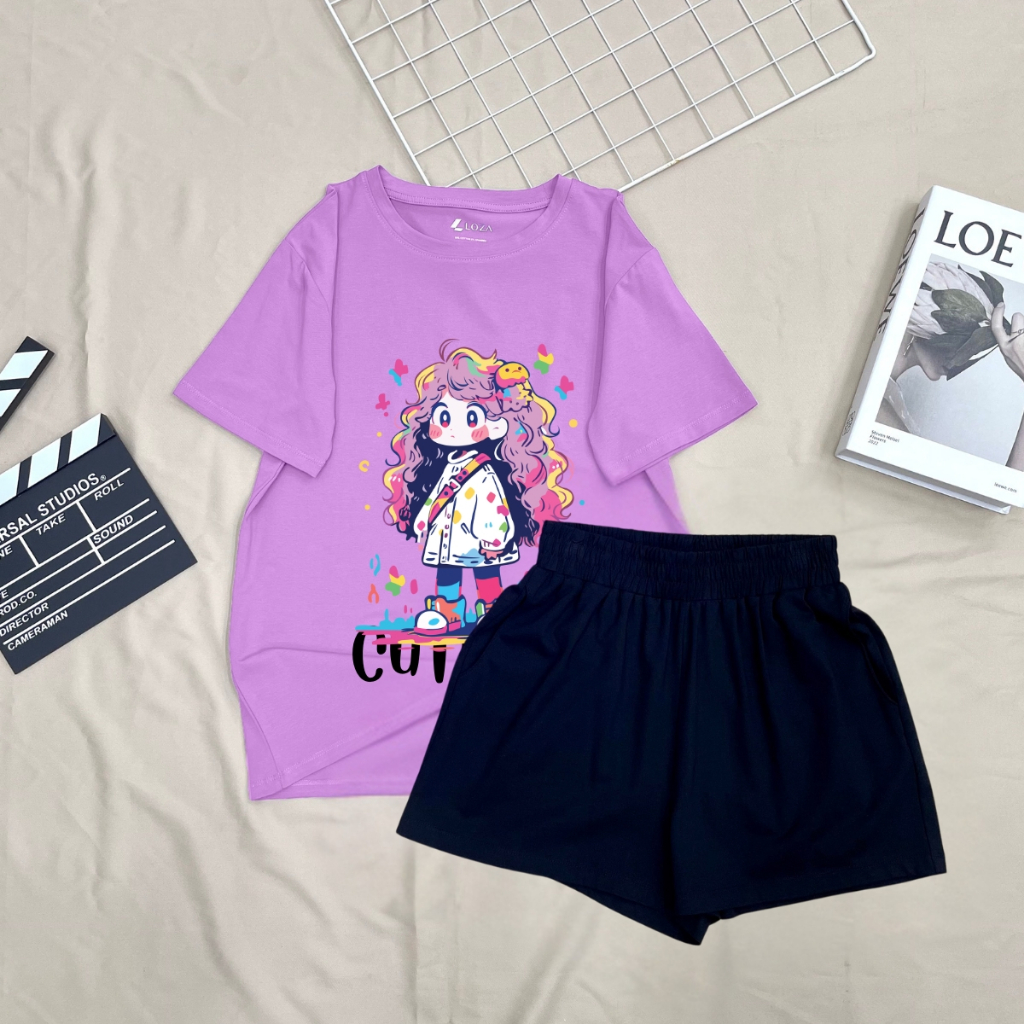 [Form rộng] Set đồ nữ mùa hè  in hình 'Cô Gái Cute Girl' - LOZA BP359-SB359_thumbnail_2
