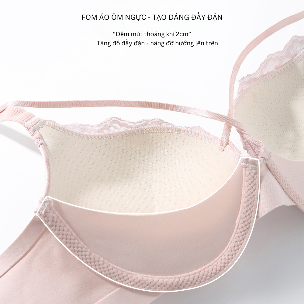 Vikam store [Mã B70] Áo Ngực Nữ Lụa Ren Mềm Mại Cao Cấp Áo Lót Nữ Mút 2Cm Nâng Dẩy Không Gọng Vikam Size 34-38 Màu Đen Trắng Hồng_thumbnail_15
