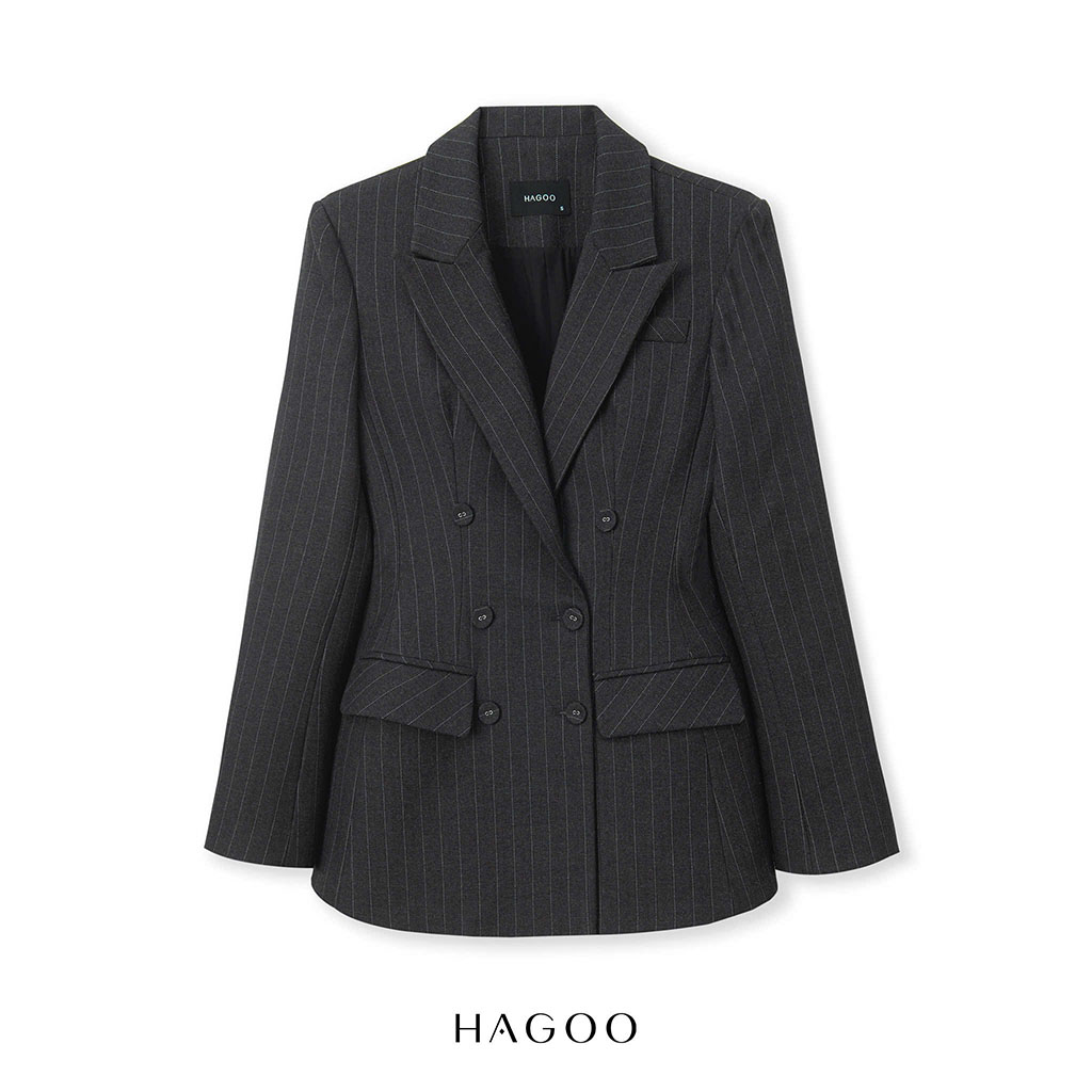 Blazer kẻ sọc ôm hai hàng khuy HAGOO Elite_thumbnail_6