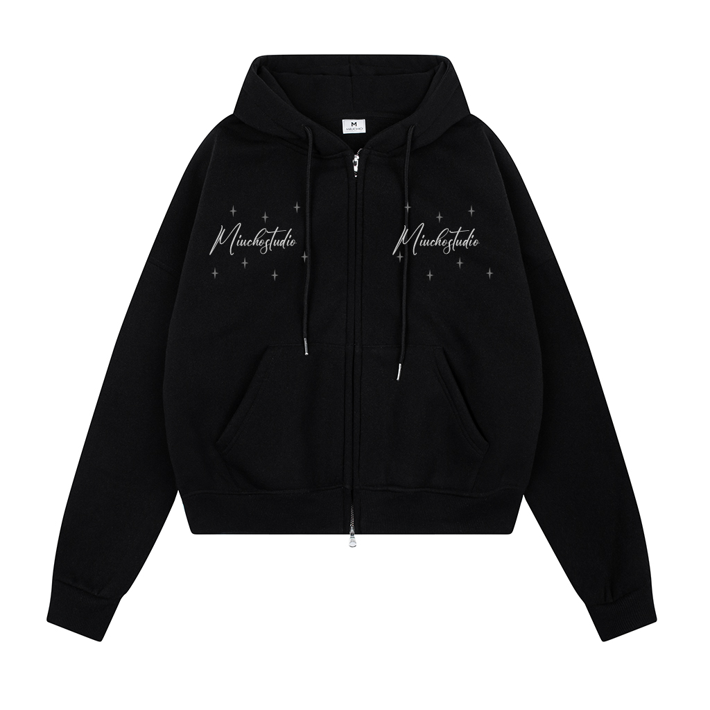 Áo hoodie zip local brand dày dặn form boxy HXD1572 Miucho Club vải nỉ bông khóa kéo mũ rộng in mix_thumbnail_2