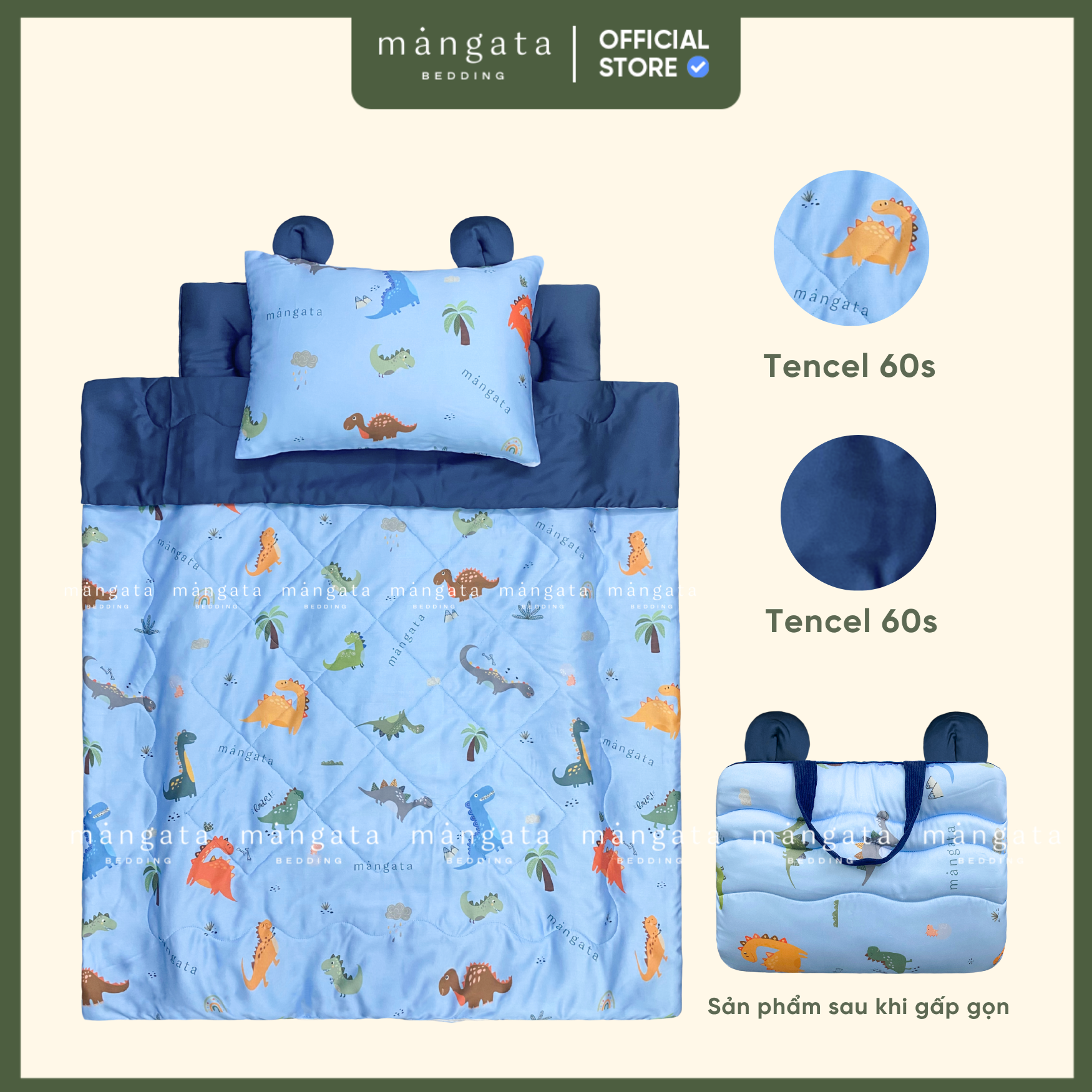 Mẫu Khủng long sắc màu - Bộ chăn gối gấp gọn đi học_thumbnail_1