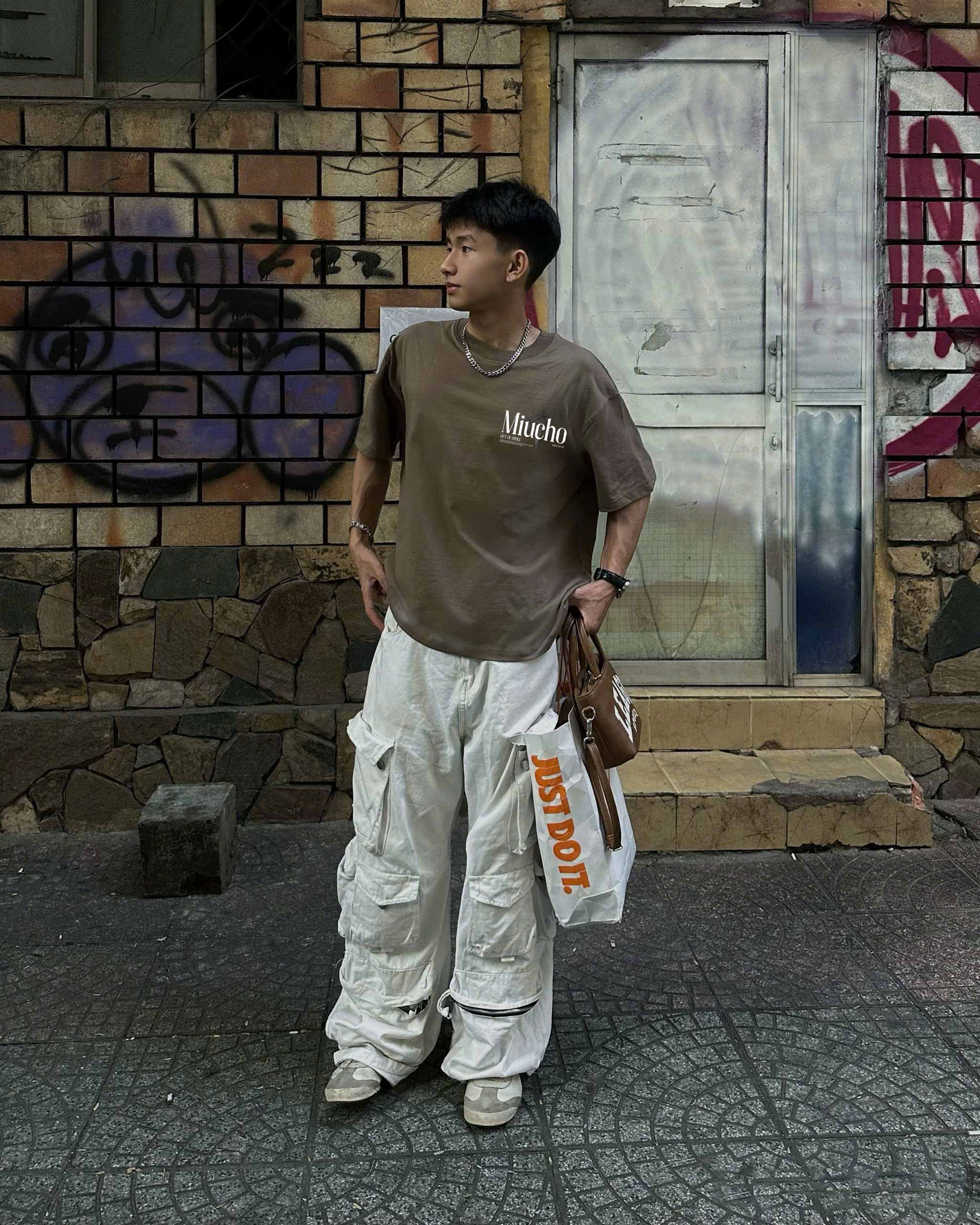 Áo phông nam form boxy hè biển 2188 Miucho Club cổ tròn vải cotton 2c 250gsm đứng form in mix_thumbnail_2