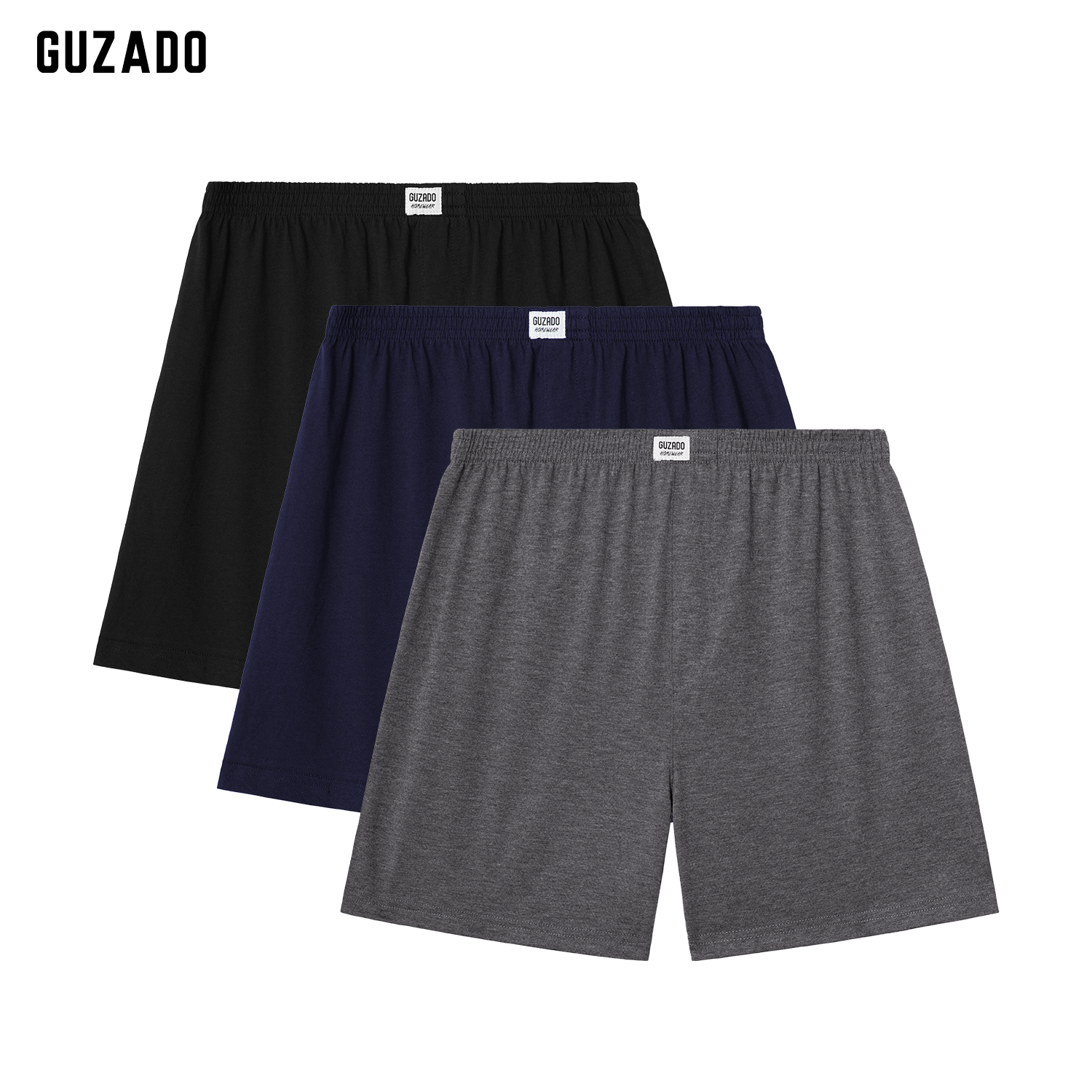 Combo 3 Quần Đùi Ngủ Guzado Vải Cotton Thiết Kế Basic Form Regular Fit Thoải Mái Mặc Nhà GDN01_thumbnail_8