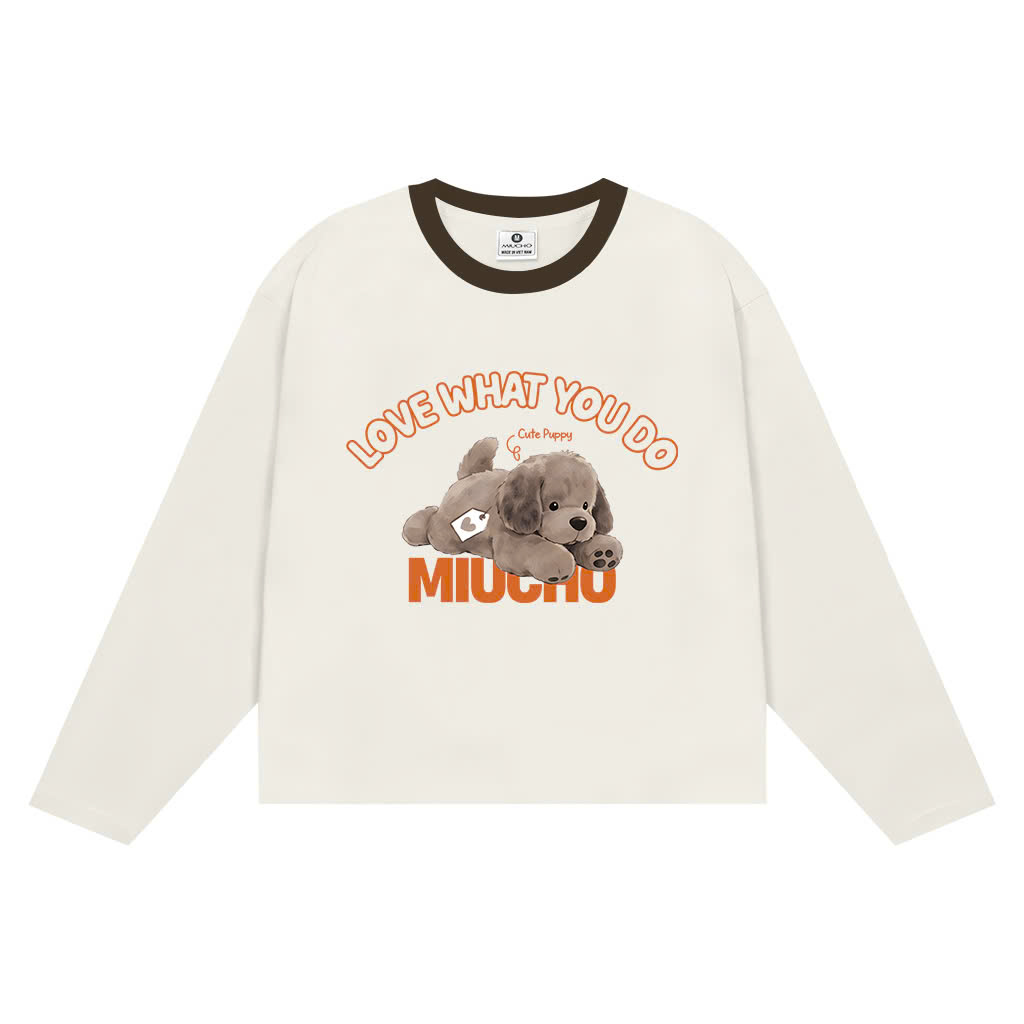 Áo thun boxy tay dài Miucho chất vải thoáng mát mềm mại chuẩn form phối cổ mix màu 2805_thumbnail_0