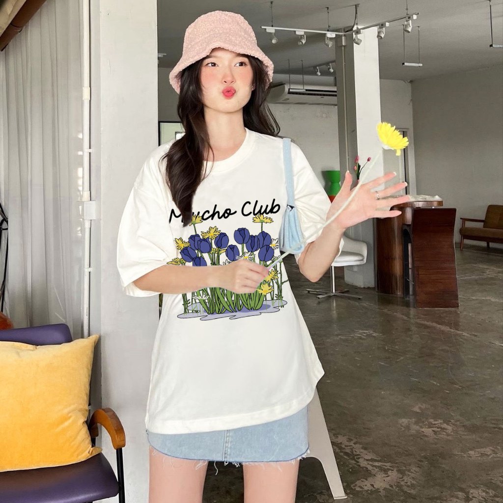 Áo thun local brand form rộng nam nữ vải cotton ATD1155 Miucho tay ngắn cổ tròn in mix_thumbnail_5