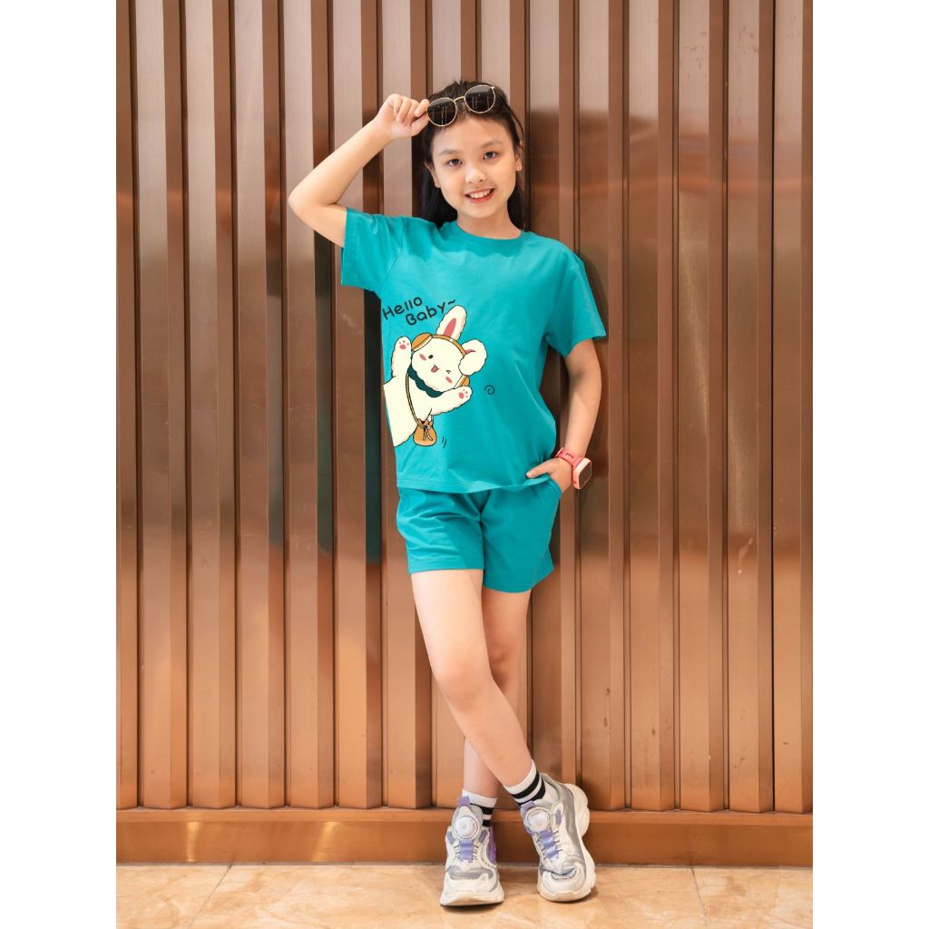 Bộ đồ bé gái in hình 'Thỏ hello baby'- Loza Kids SB10_thumbnail_1