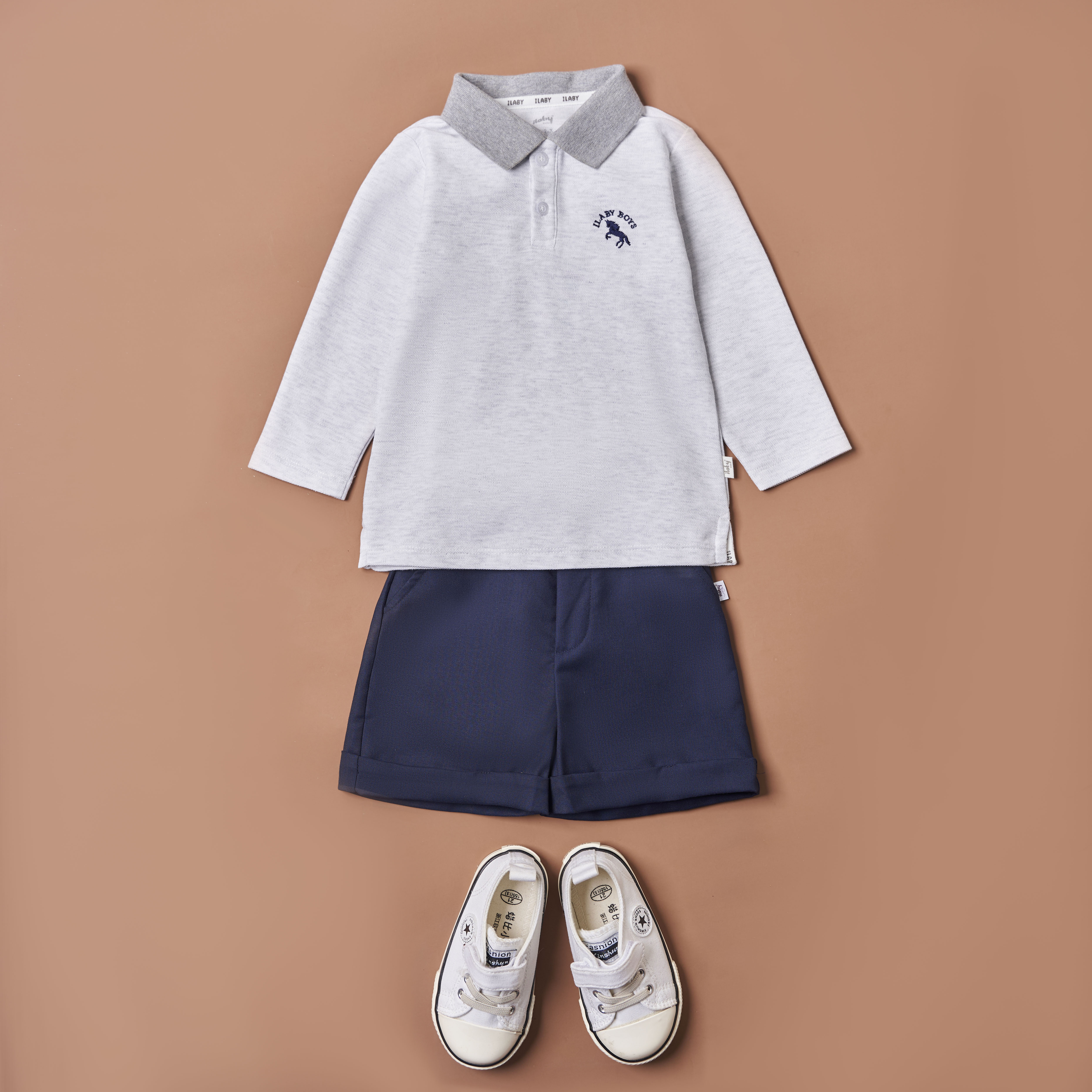 Quần short túi chéo gập gấu