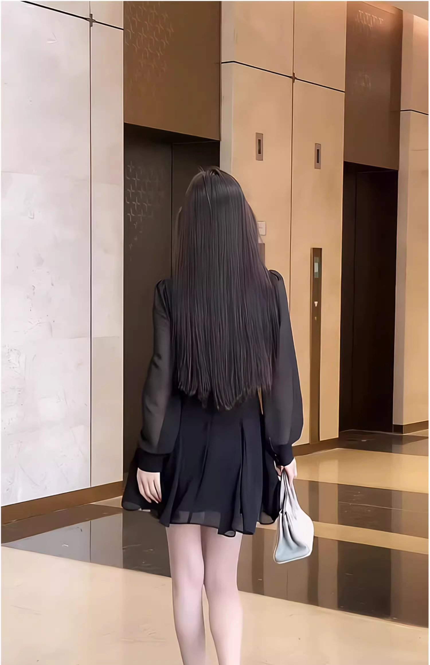 16073-Đầm voan tay dài cổ V cách điệu (  voan, lót)_thumbnail_2