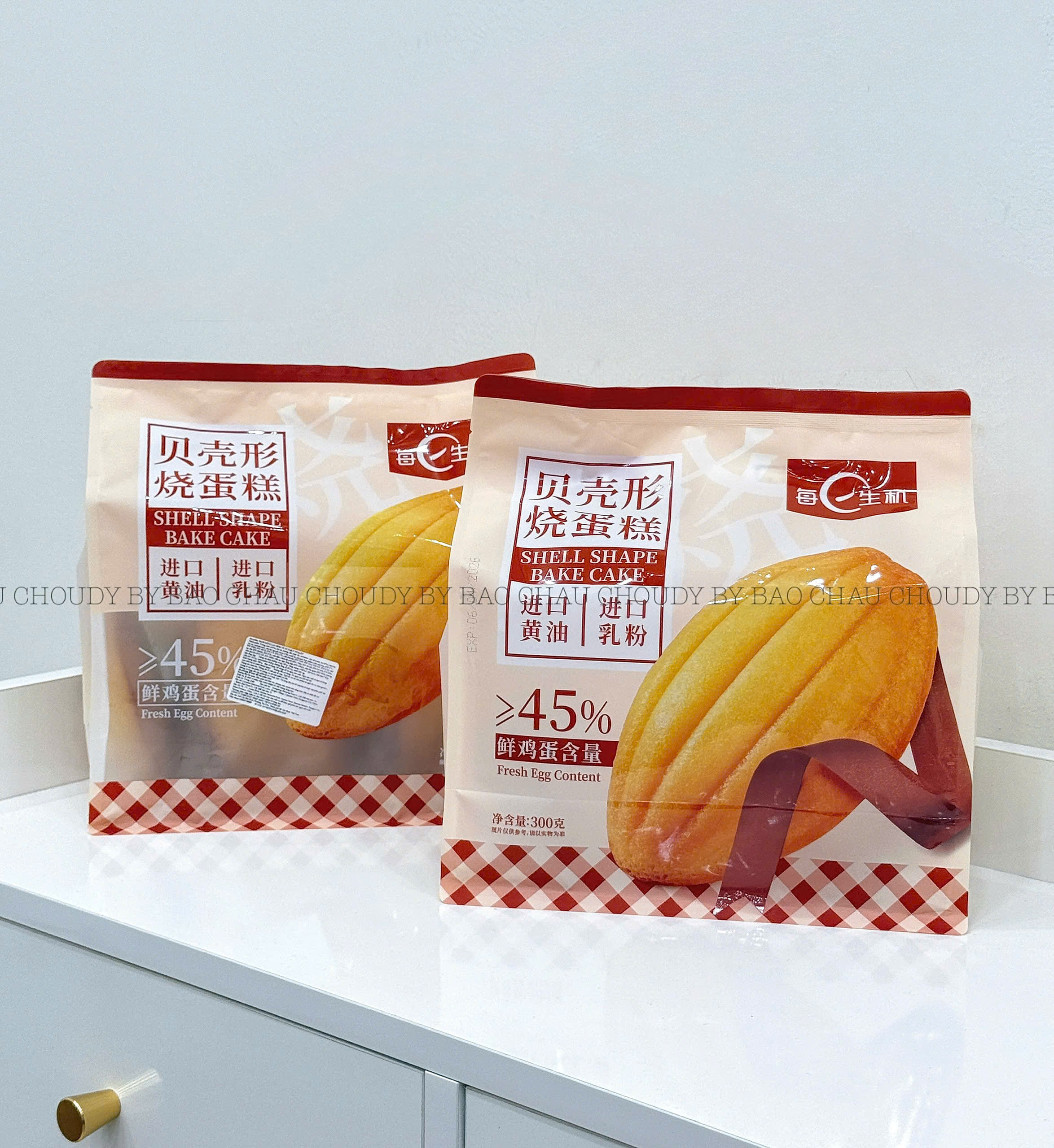 B64 BÁNH BÔNG LAN HÌNH VỎ SÒ (1 BỊCH 5 CÁI)