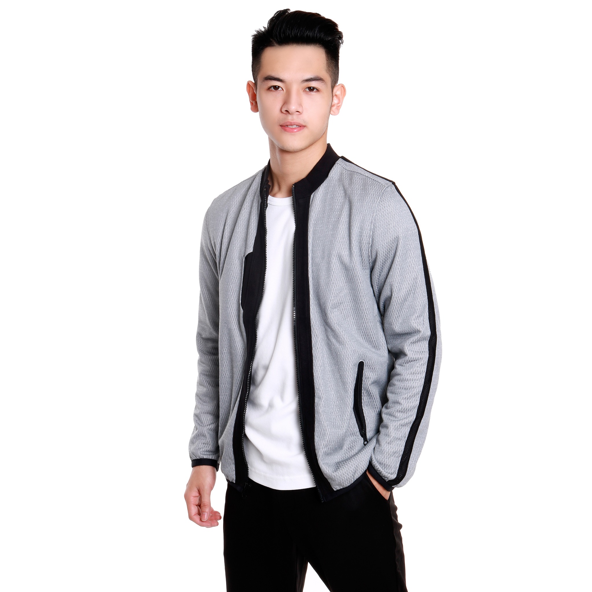 ÁO NAM BOMBER THỂ THAO D7095 NARSIS PE NHẸ, THOÁNG KHÍ, THẤM MỒ HÔI, CHẤT LIỆU BỀN, CHỐNG NẮNG