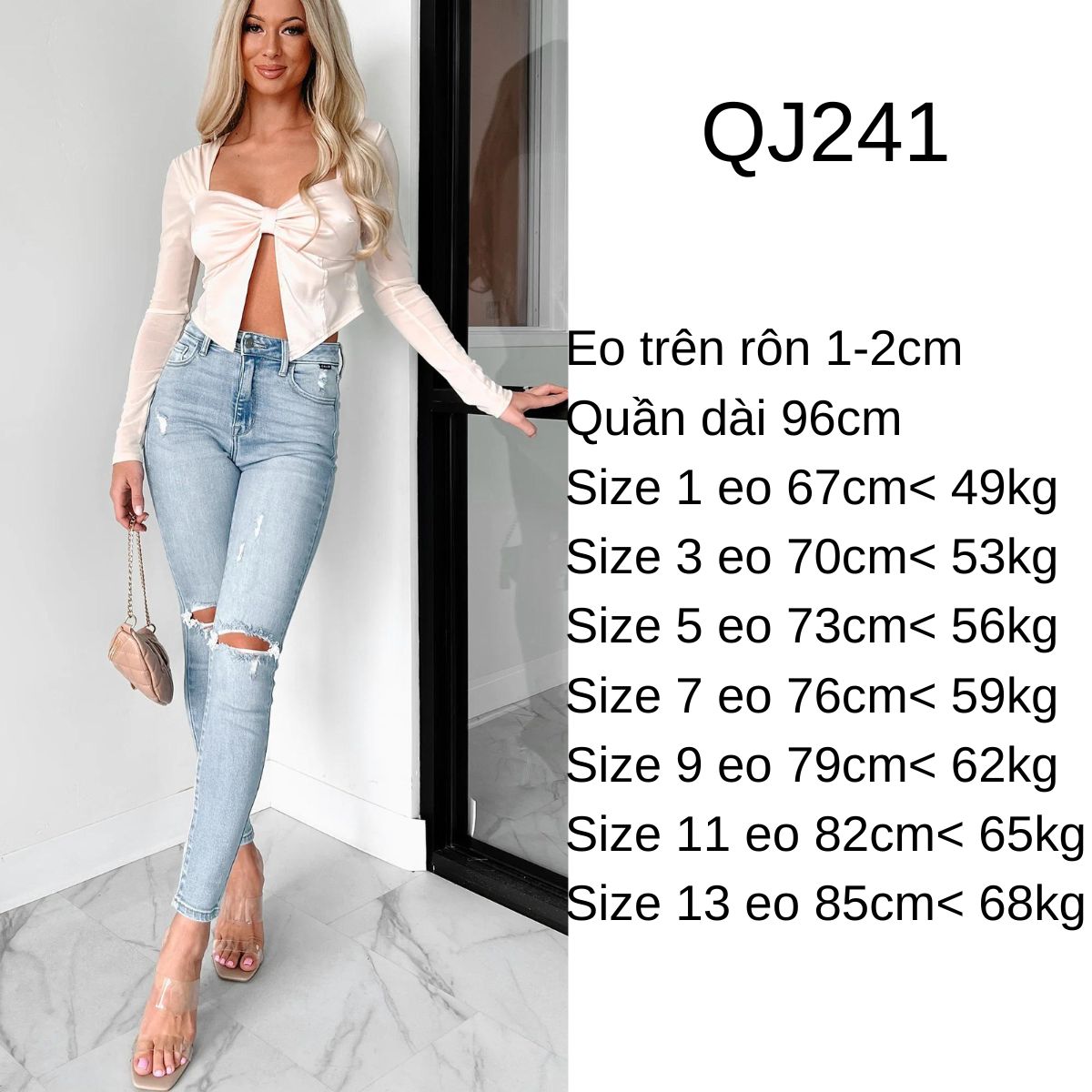 QJ241 - Jeans Skinny rách Cello