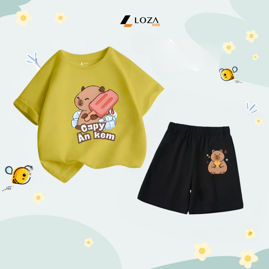 Bộ đồ  trẻ em in hình 'Capybara ăn kem'-  Loza Kids SB225_thumbnail_9