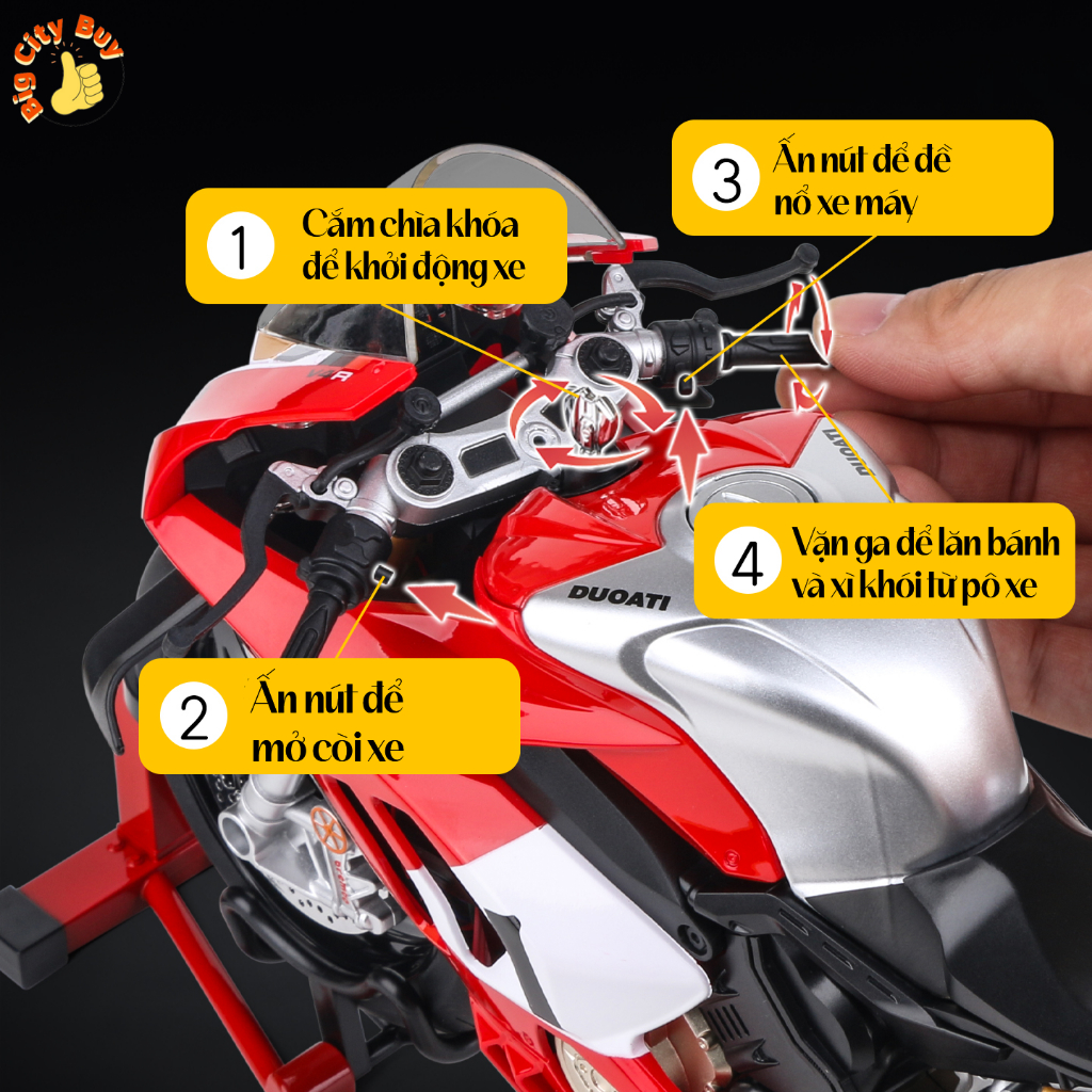 Mô Hình Xe Ducati Corse V4R 1:6 XLG Đề Nổ - Vặn Ga - Phun Khói Giả Lập_thumbnail_6