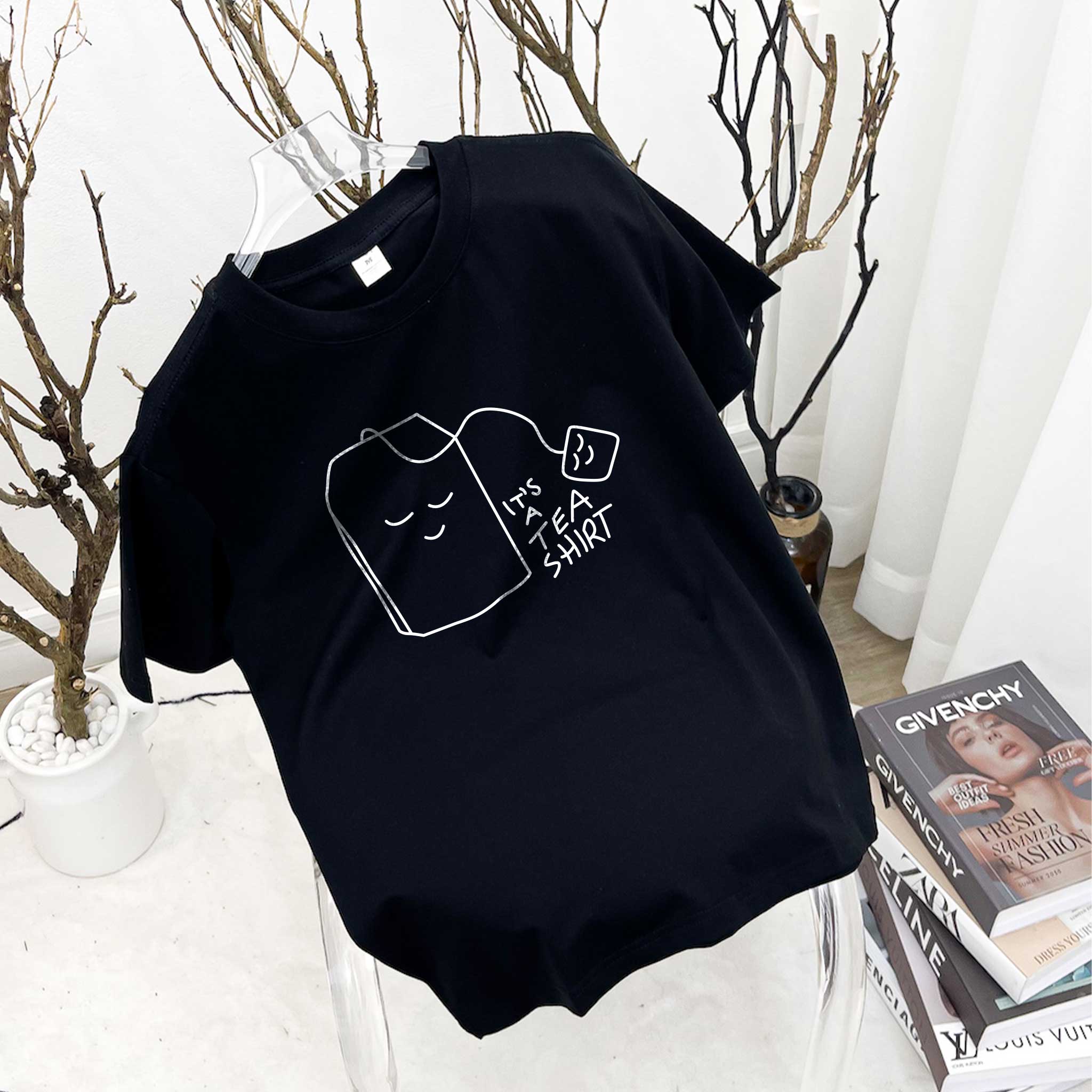 Áo thun nữ form vừa regular nhiều màu sắc ARD1488 Miucho Chic vải cotton cổ tròn in artwork_thumbnail_10