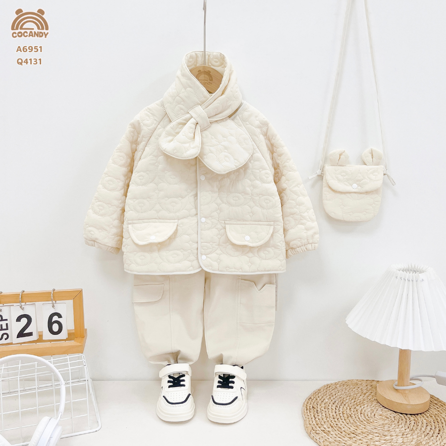 Sét áo khoác BE trần bông cúc TRẮNG_thumbnail_9