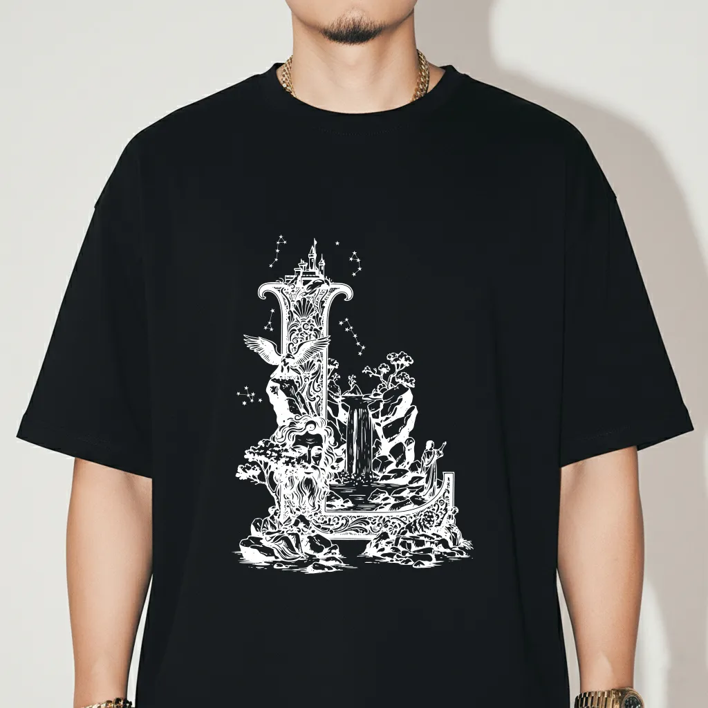 Áo thun nam form rộng Miucho Iconic vải cotton thoáng mát co giãn 2 chiều in chữ cái L 2757_thumbnail_5