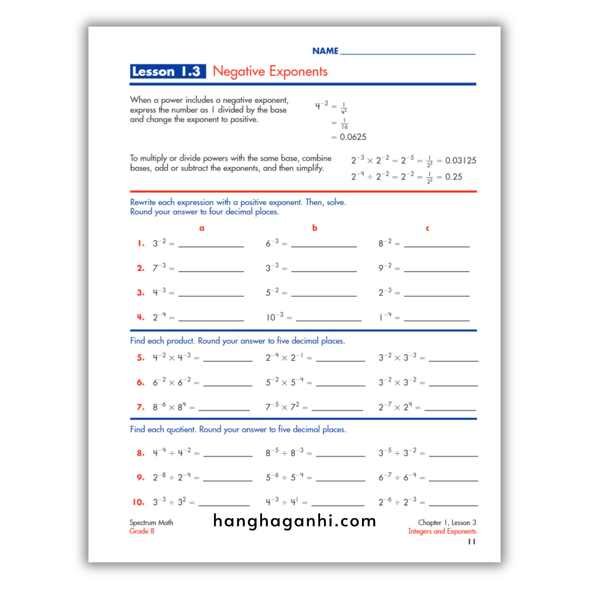 Spectrum Math Workbook Grade 8- Sách Toán Tiếng Anh cho bé lớp 8_thumbnail_15
