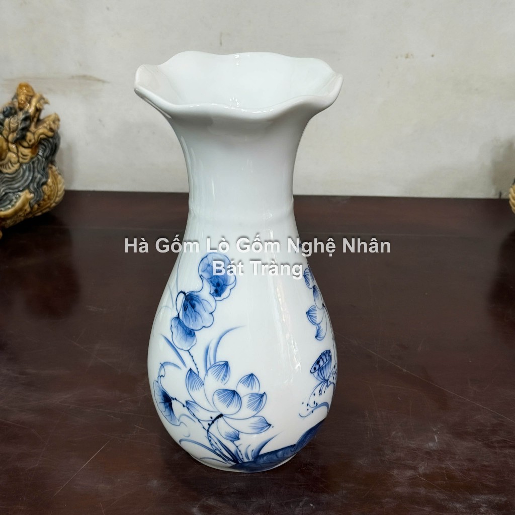 Sen Chàm Vẽ Tay Đồ Thờ Cúng Cao Cấp - Nghệ Nhân Bát Tràng Chế Tác - Bát hương lư hương - bộ đồ cúng_thumbnail_27