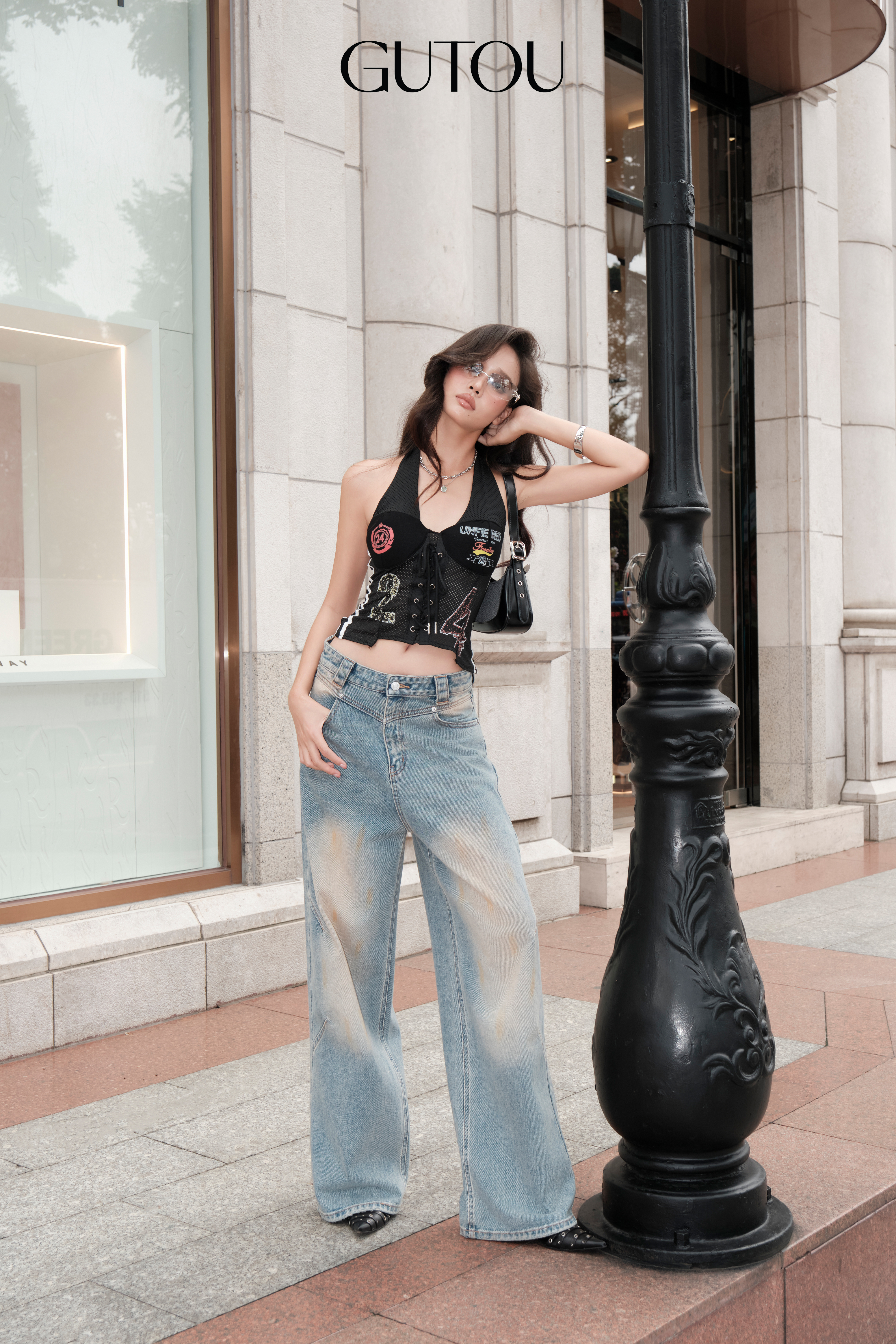 [ GUTOU ] Quần Jean Suông Wash Loang Kathy