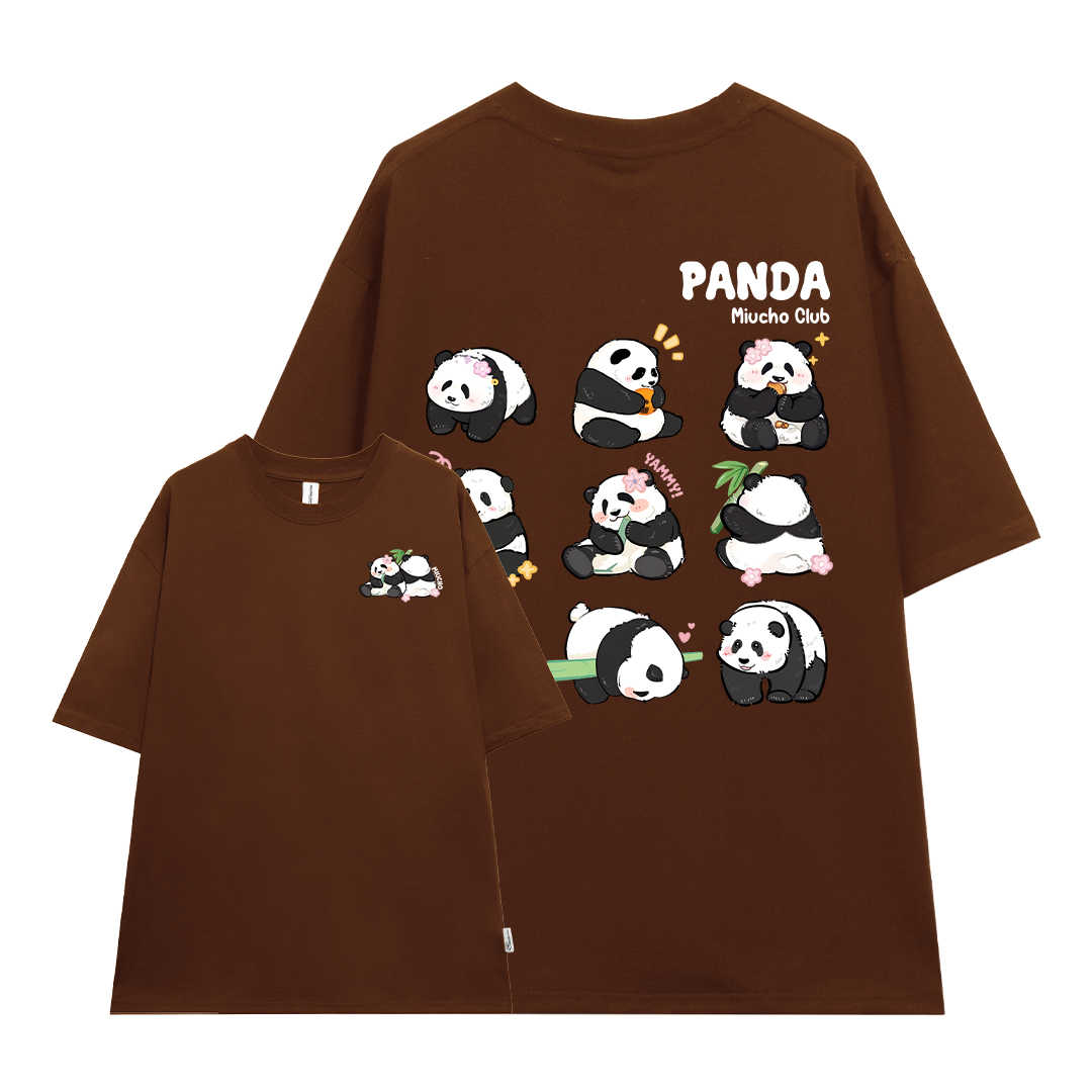 Áo thun Gấu trúc panda dễ thương form rộng local brand ATD1221 Miucho tay ngắn vải cotton thoáng mát cổ tròn in mix_thumbnail_0