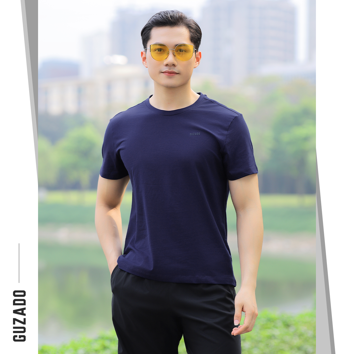Đồ Bộ Guzado Áo Cotton Kết Hợp Quần Gió Basic  BTS03_thumbnail_21