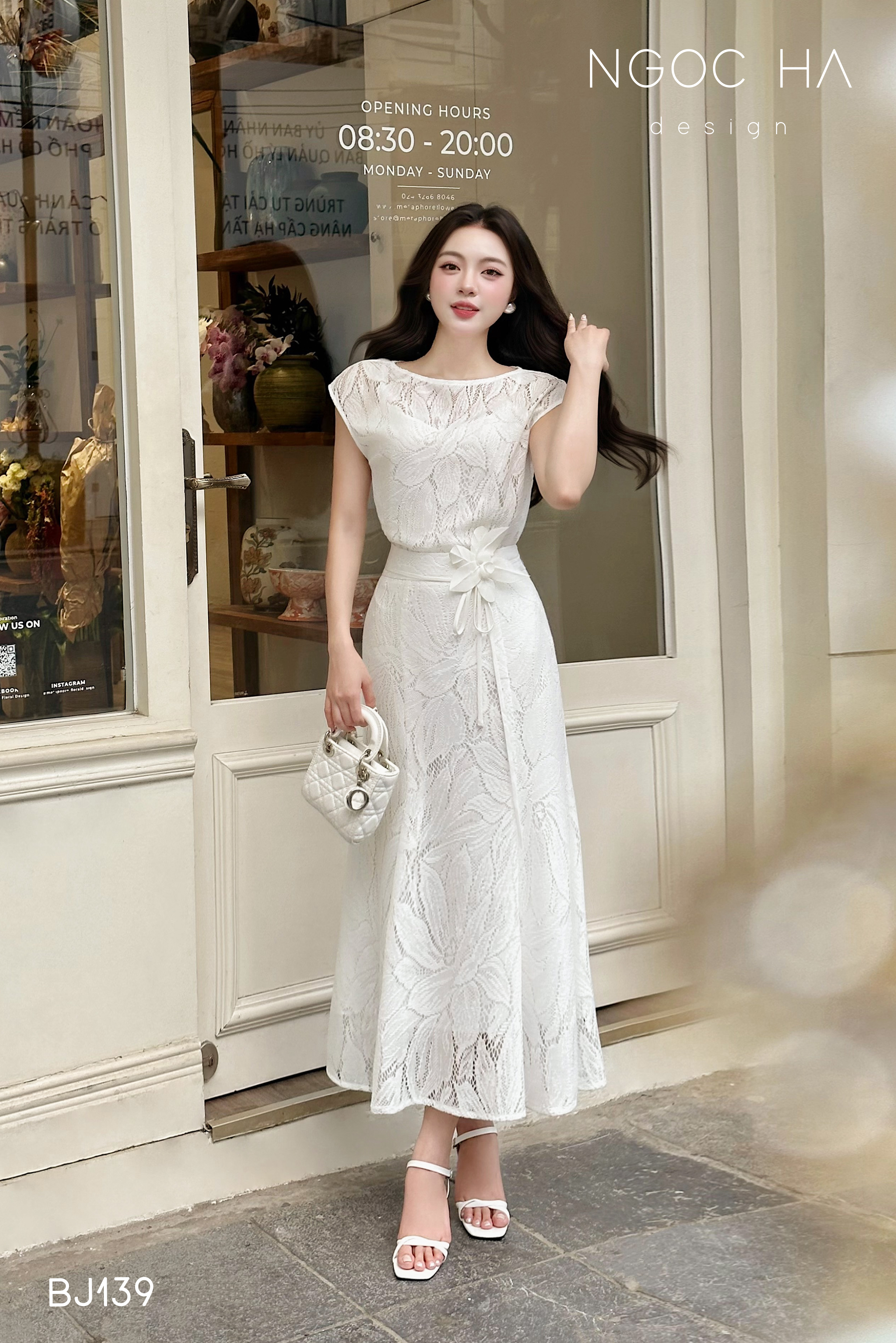 Isabella Set_ Bộ Ren Áo Sơ Mi Vai Chờm Chân Váy Đuôi Cá Màu Trắng  BJ139_thumbnail_4