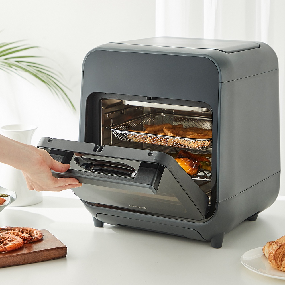 Lò nướng chân không kết hợp chức năng hấp LocknLock Steam Air Fryer Oven 12.5L, 220-240V, 50/60Hz, 985-1635W - Màu x