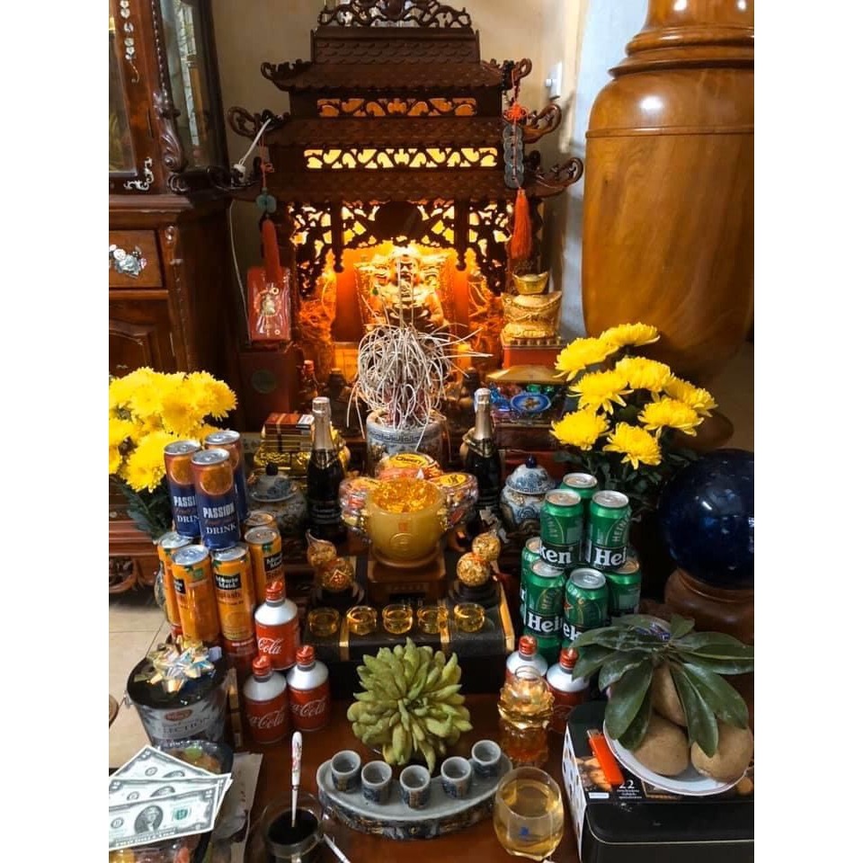 Bộ 14 Món Đồ Thờ Cúng Ban Thờ Thần Tài - TẶNG Thất Bảo, Tro Nếp, Nước Thơm Men rạn đắp nổi Bát Tràng_thumbnail_7