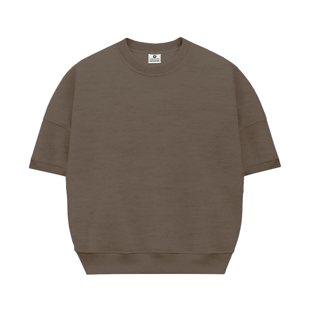 Áo sweater trơn tay ngắn form boxy ST00051 Miucho cổ tròn vải nỉ 2 da_thumbnail_12