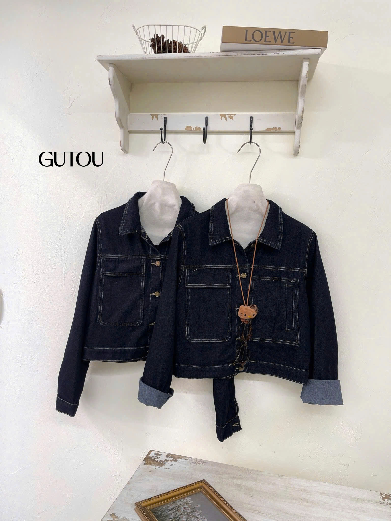 [ GUTOU ] Áo Khoác Jean Denim Túi Hộp_thumbnail_6