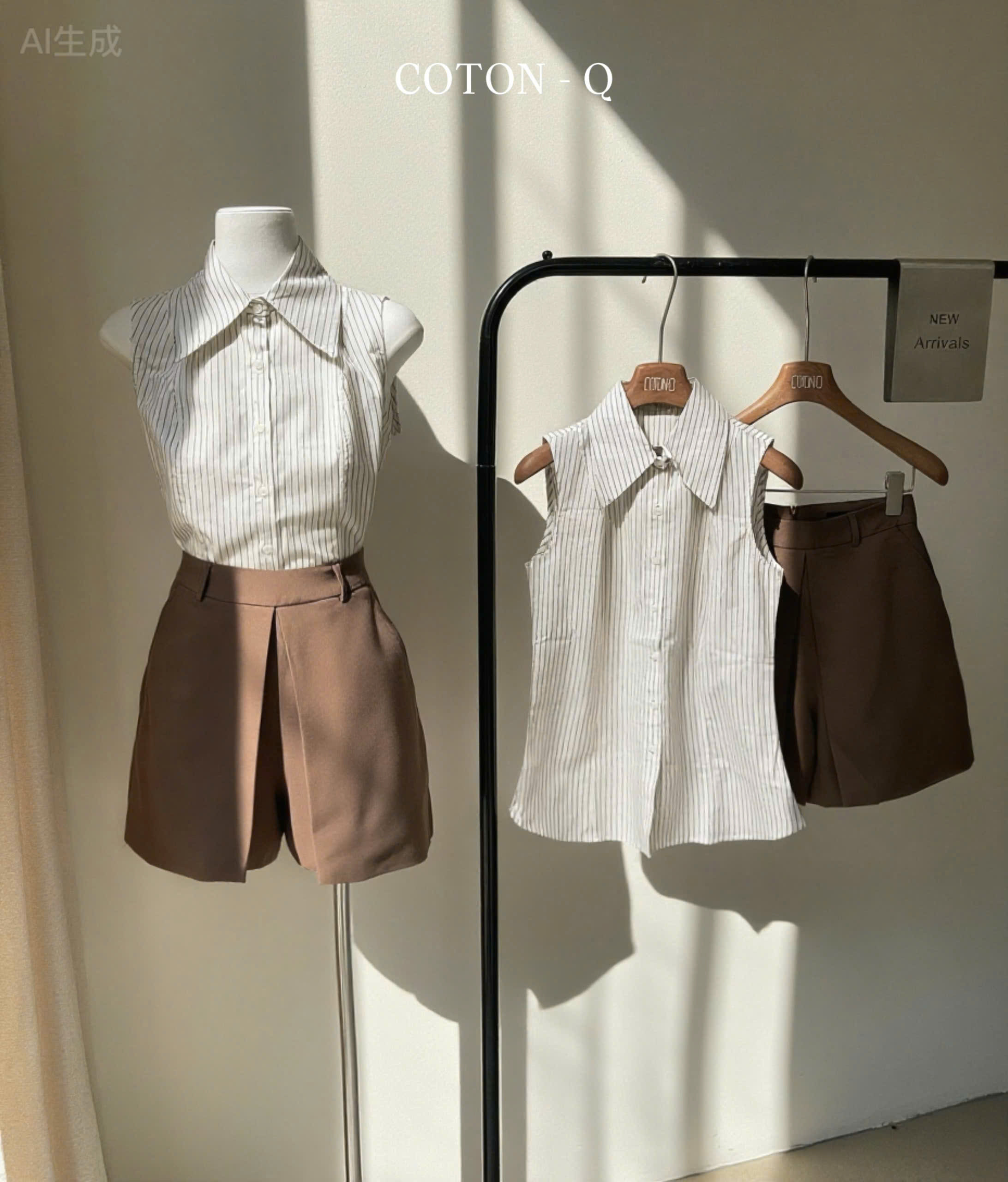 Set áo somi sát nách + quần short_thumbnail_5