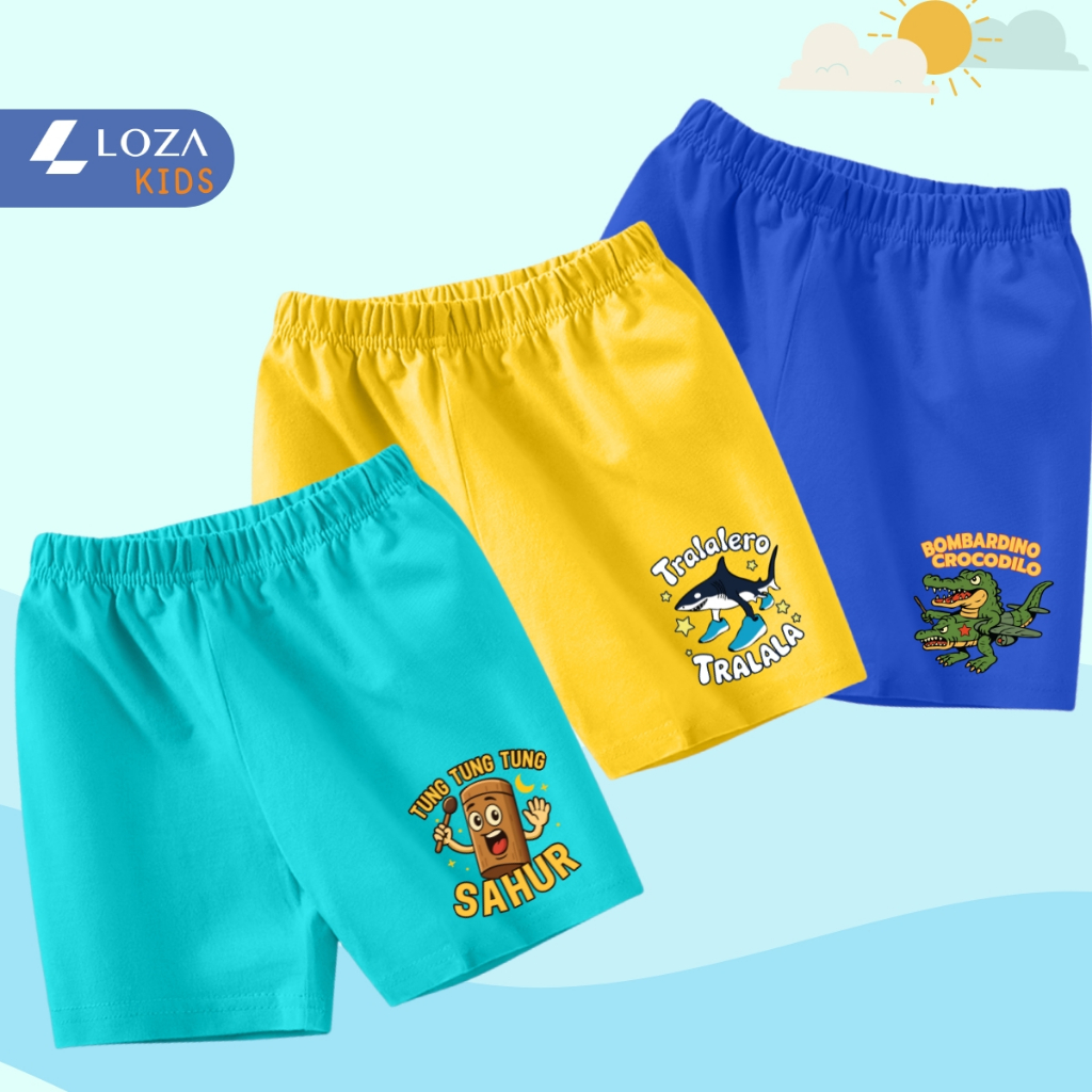 Quần đùi bé trai Brainrot Tung tung tung sahur, Tralalelo Tralala hè 2025 - Quần đùi bé nam 15-40kg - Loza Kids QU001_thumbnail_12