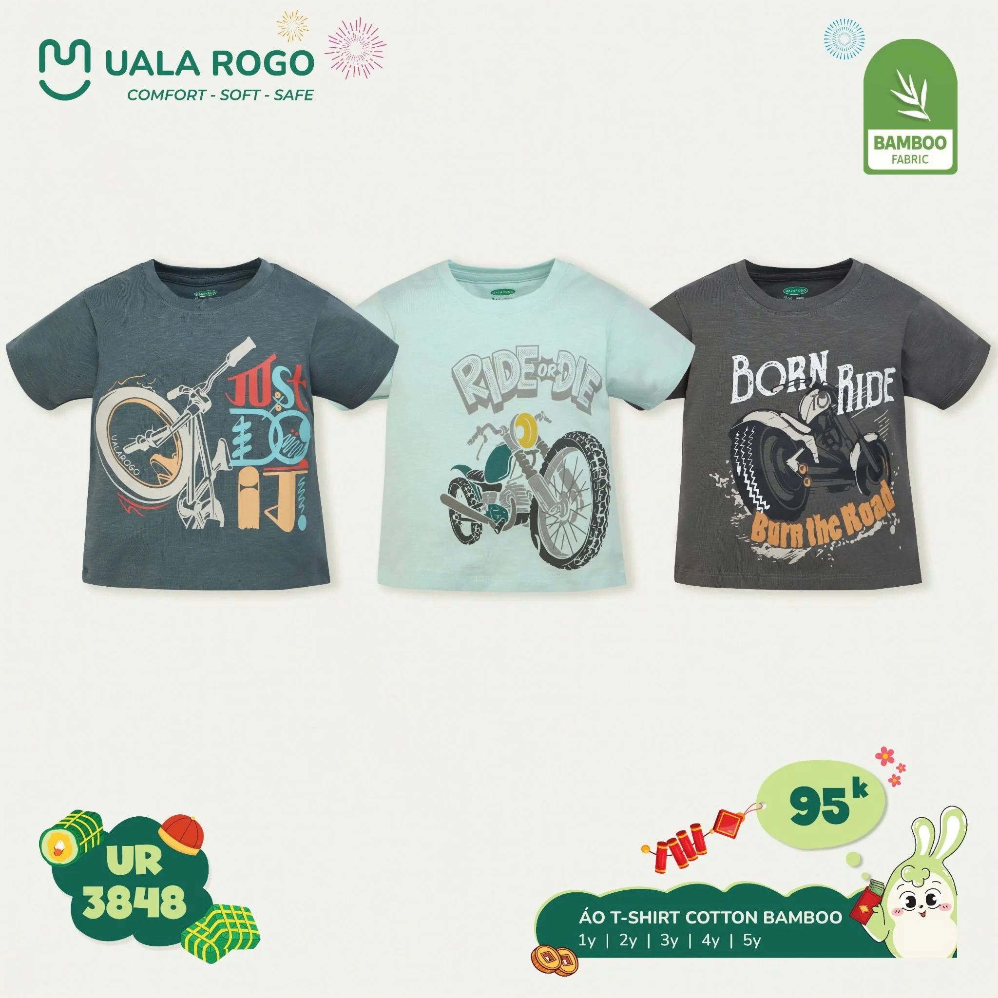 UALAROGO Áo T-Shirt Cotton Bamboo  -95k ( 2y)				