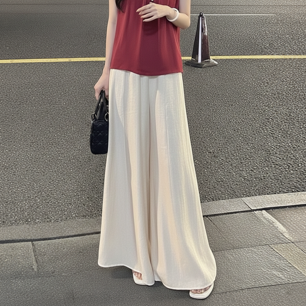 Quần ống rộng phong cách Hàn Quốc