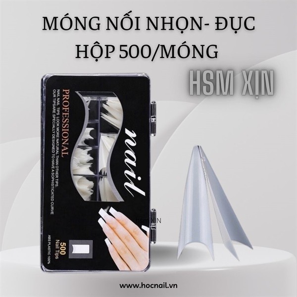 Móng nối tips - form nhọn dài - màu trắng đục - loại xịn trơn (hộp)_thumbnail_4
