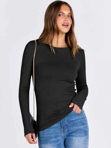 Slim Fit Long Sleeve Tee for Women – Soft Ribbed Basic Layering Shirt_thumbnail_5