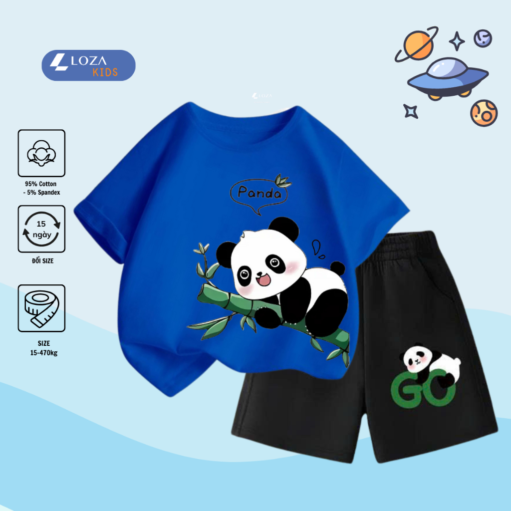 Bộ đồ bé trai in hình Gấu Panda -  Loza Kids SB233_thumbnail_6