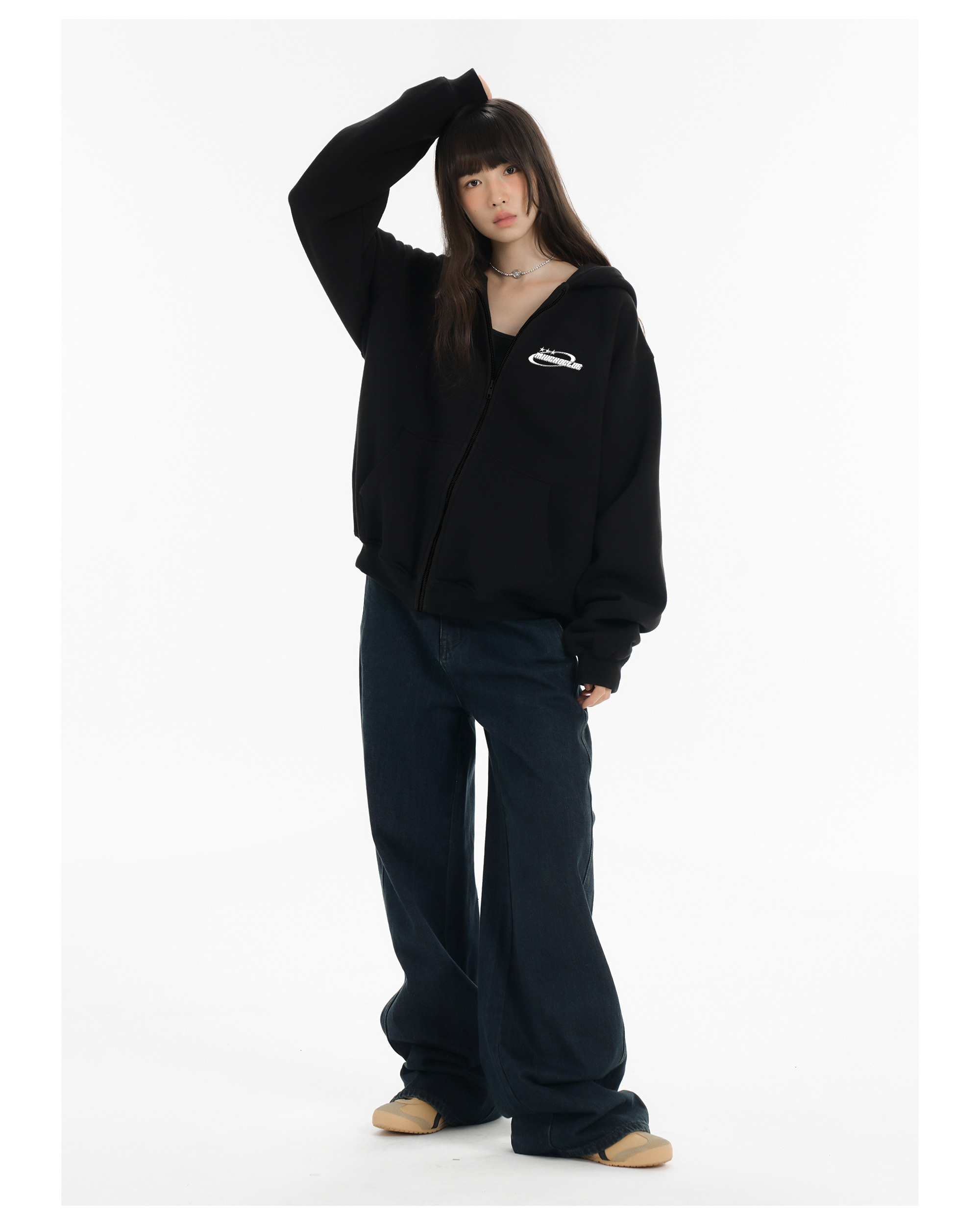 Áo hoodie zip local brand form rộng vải nỉ chân cua HZD1639 Miucho in graphic_thumbnail_6