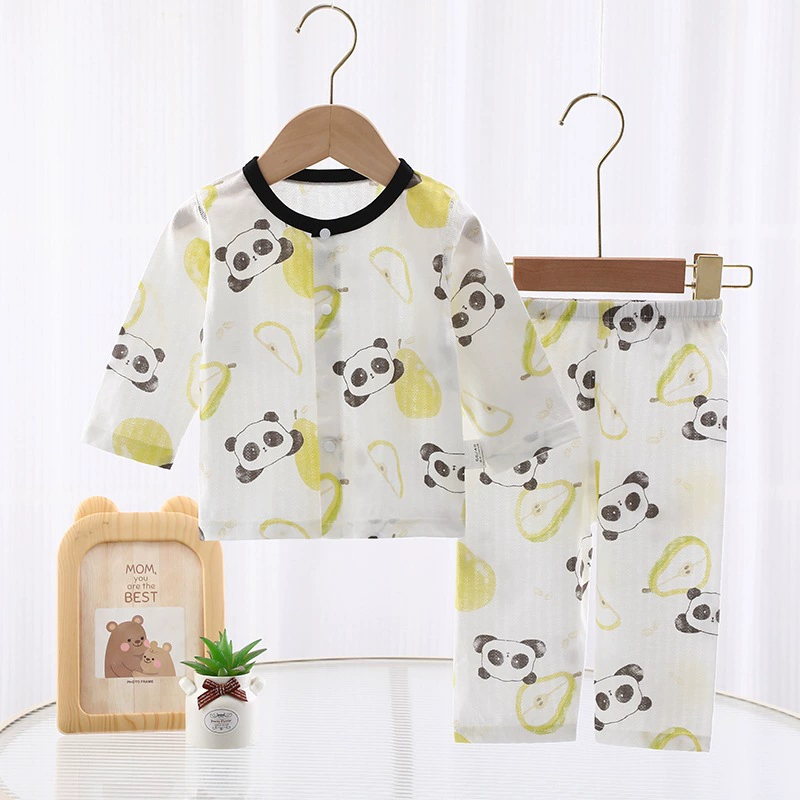 Bộ quần áo mặc nhà cho bé sơ sinh 3–24 tháng – Mặc mùa hè thoáng mát, thấm hút tốt, chất kháng khuẩn 5A, họa tiết dễ thương, 100% cotton dệt họa tiết - Hàng Quảng Châu cao cấp_thumbnail_4