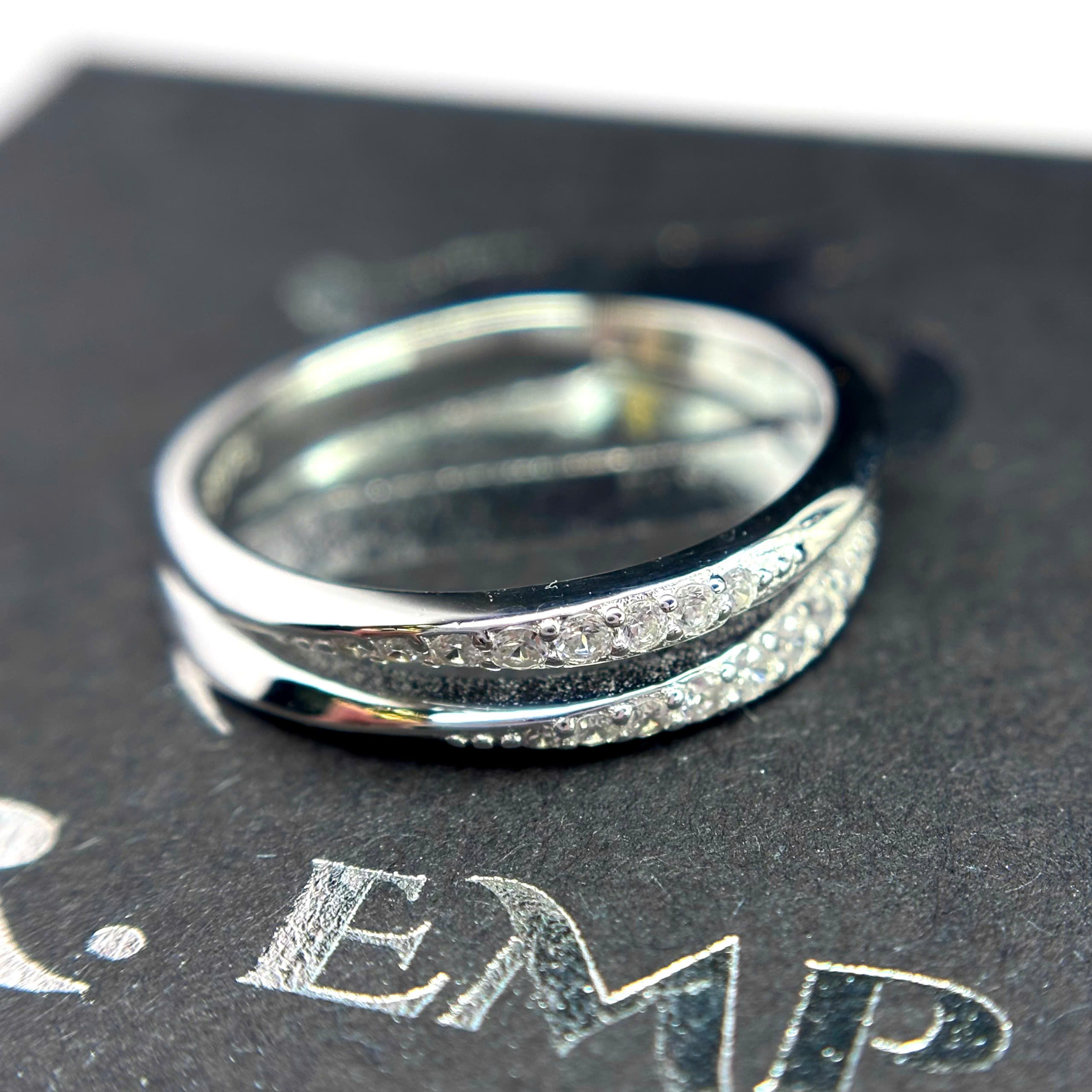 Nhẫn bạc xi bạch kim 2 lớp kim cương size 8_thumbnail_2