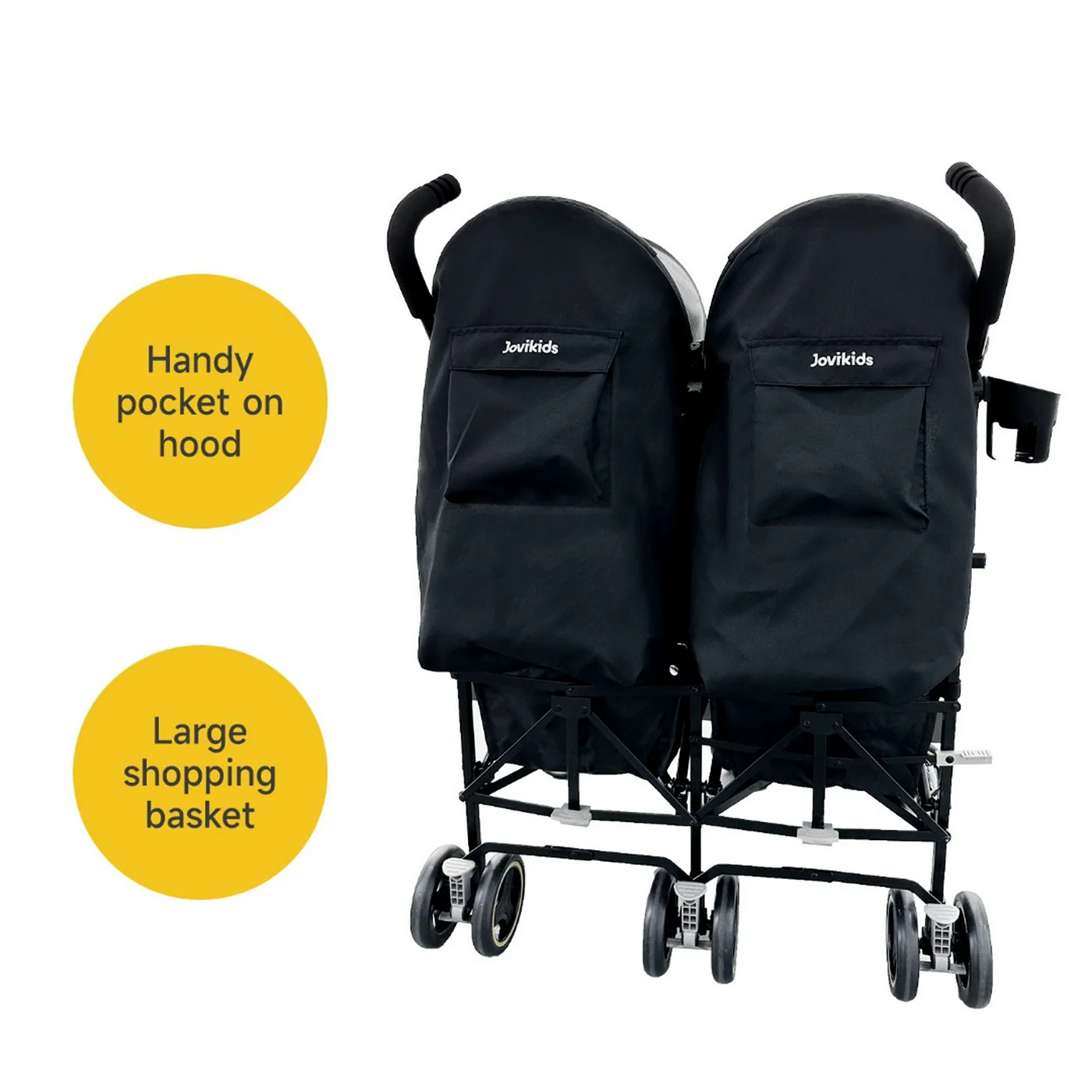 Xe đẩy Ezra - Đôi Jovikids cho bé 0-3 tuổi (màu đen) [NHẬP CODE 