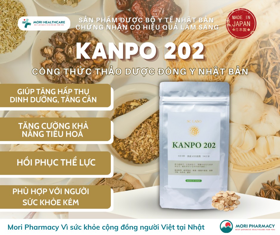 KANPO 202 – Tăng cân, tăng hấp thụ, cải thiện tiêu hóa