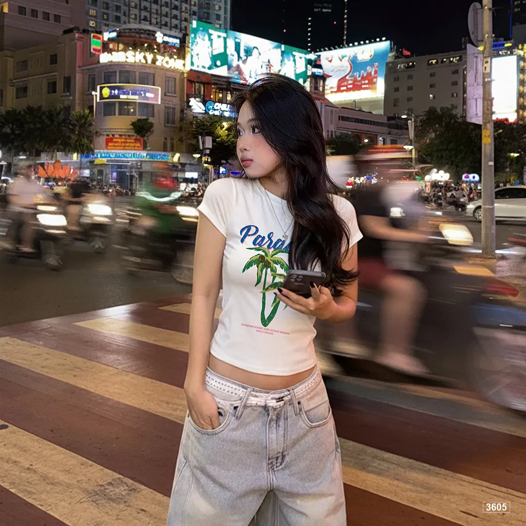 Áo baby tee nữ mùa hè form ôm slim fit Beezy 3605_thumbnail_3